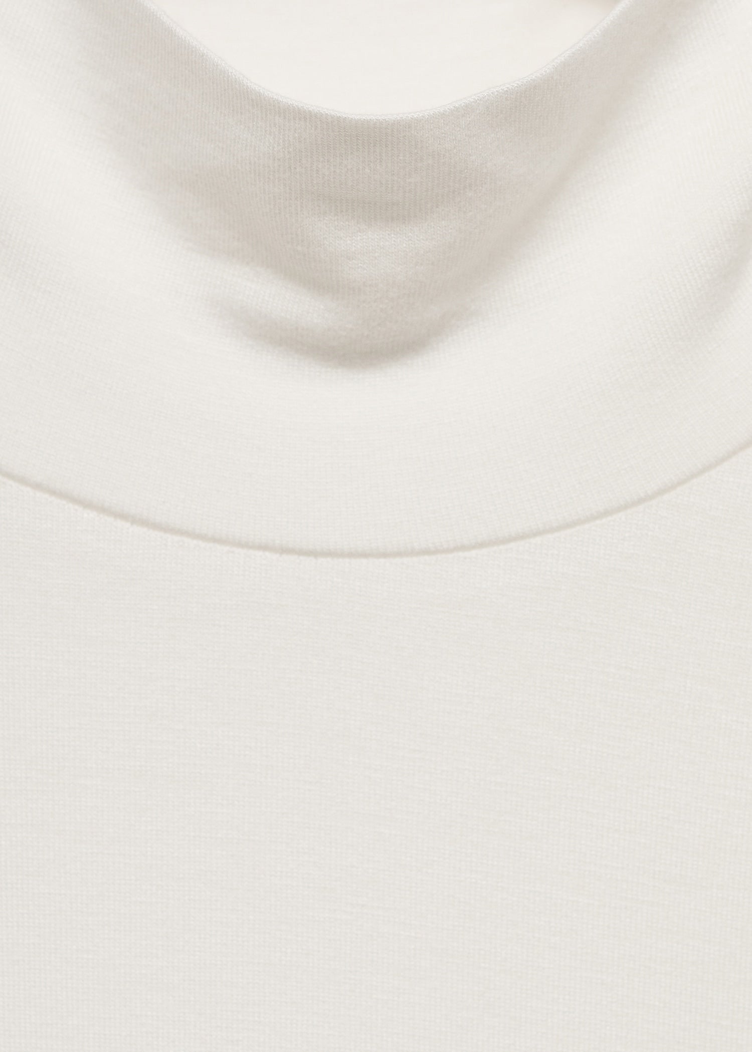 MANGO - Fitted turtleneck t-shirt white - M - Woman