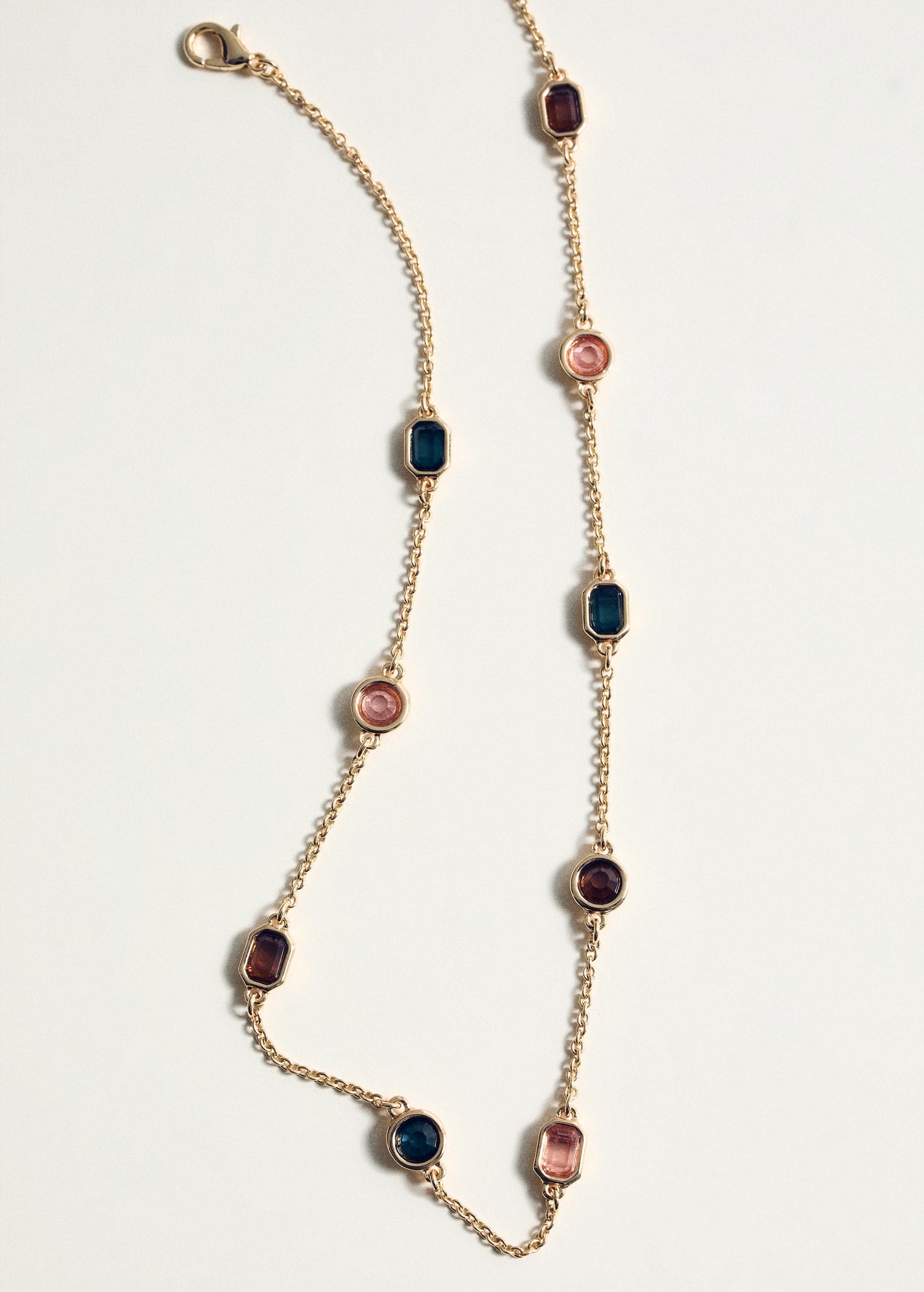 MANGO - Combined bead chain necklace gold - One size - Woman