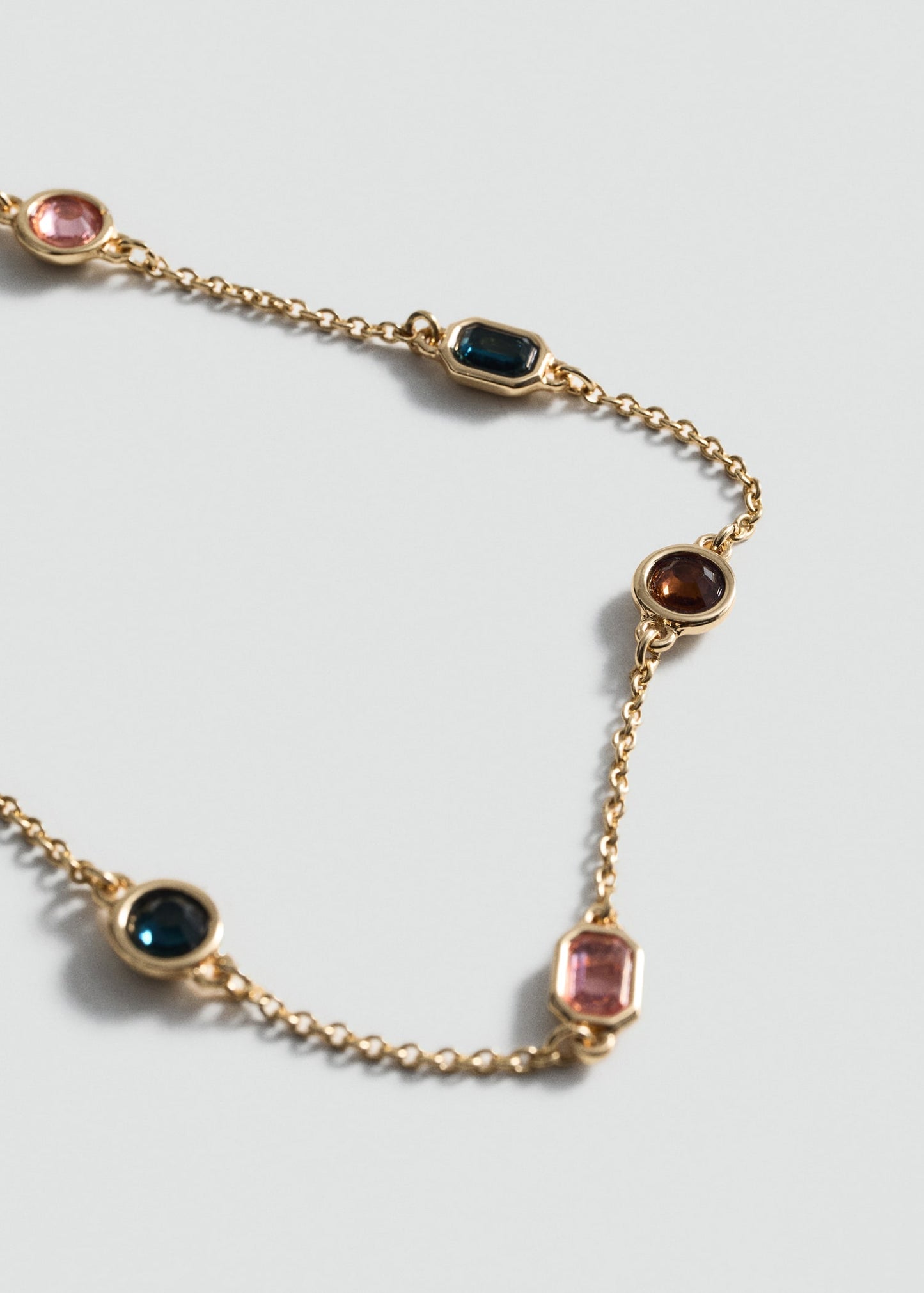 MANGO - Combined bead chain necklace gold - One size - Woman