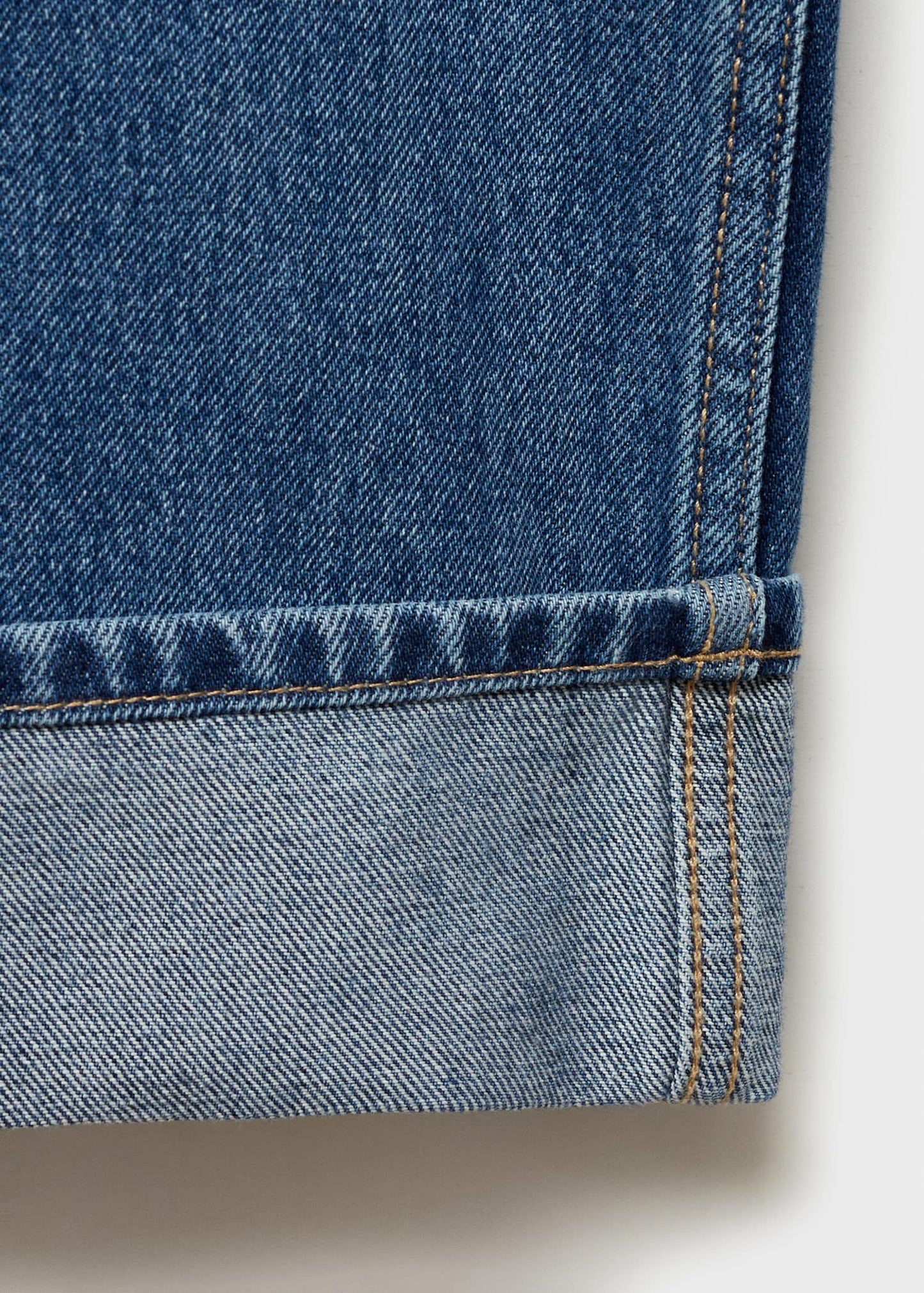 MANGO - Wideleg jeans with turned-up hem medium blue - 12 - Woman
