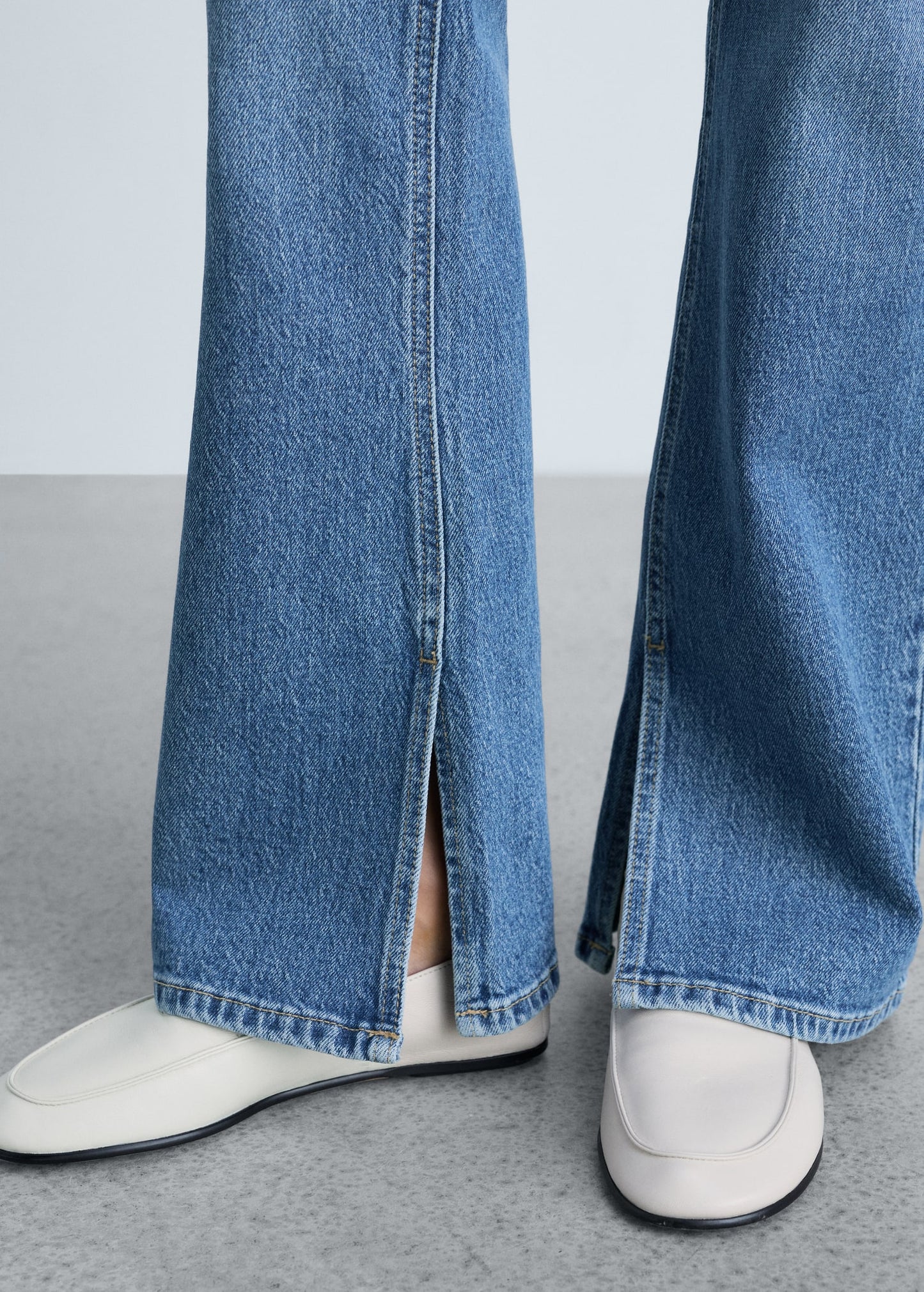 MANGO - Medium-rise straight jeans with slits medium blue - 10 - Woman