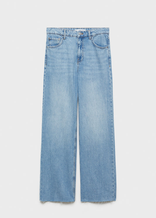 MANGO - Danila wideleg high-rise jeans medium blue - 2 - Woman