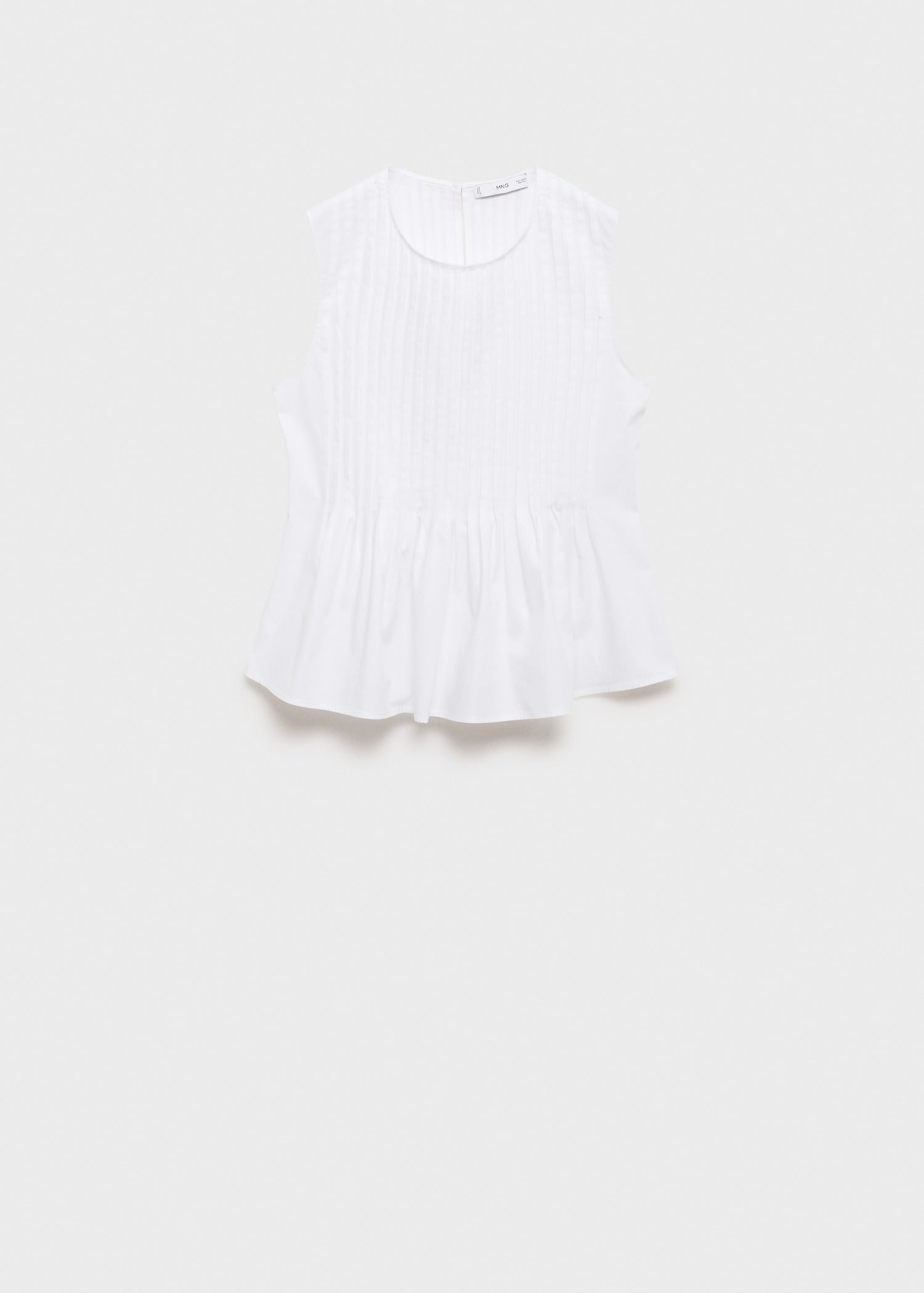 MANGO - Cotton pleats top white - XL - Woman