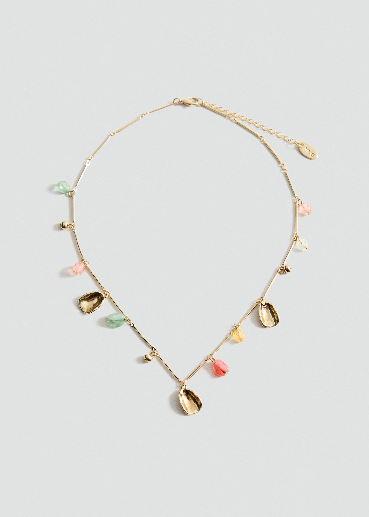 MANGO - Combined bead chain necklace gold - One size - Woman