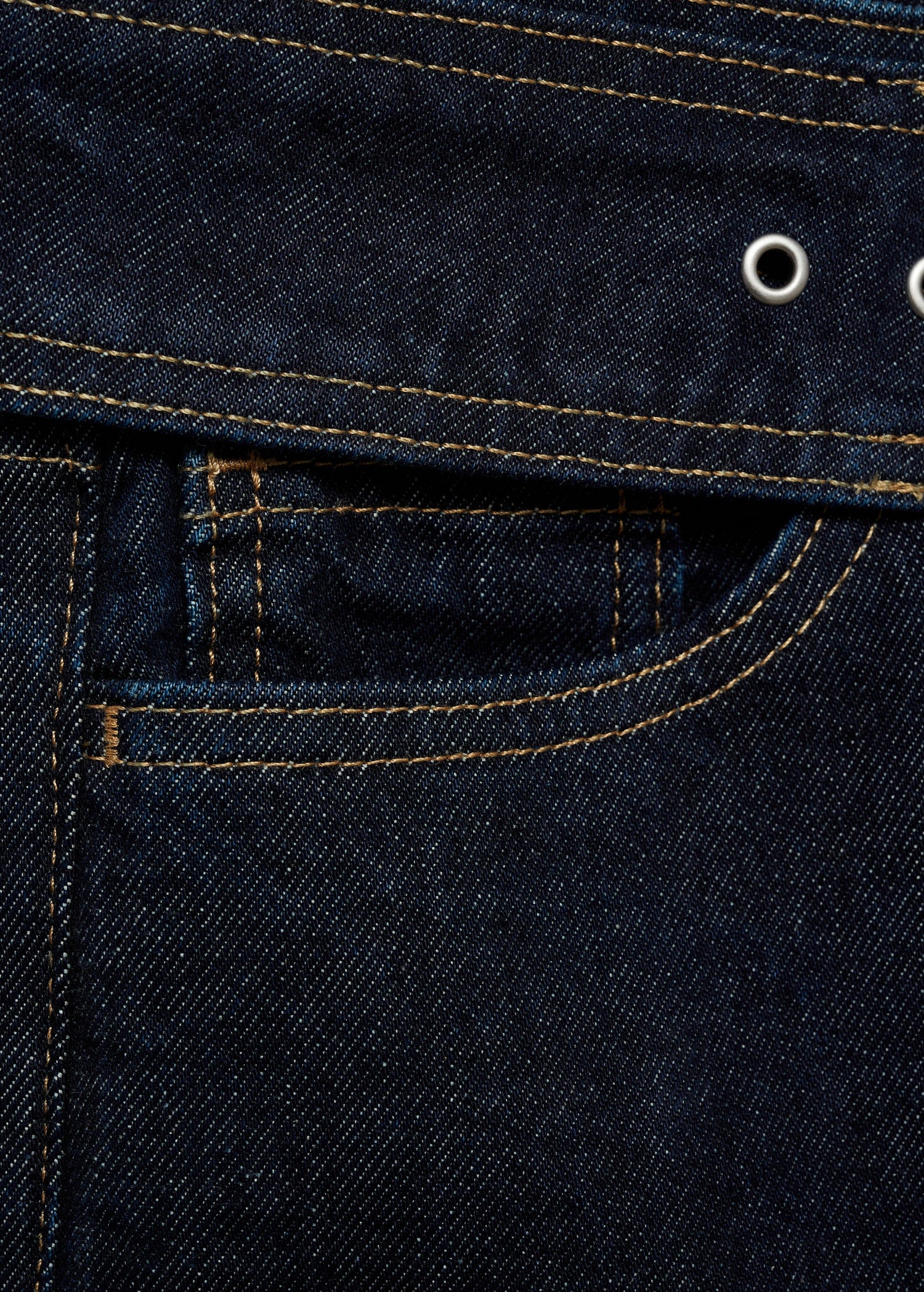 MANGO - Low-rise straight jeans with belt open blue - 8 - Woman