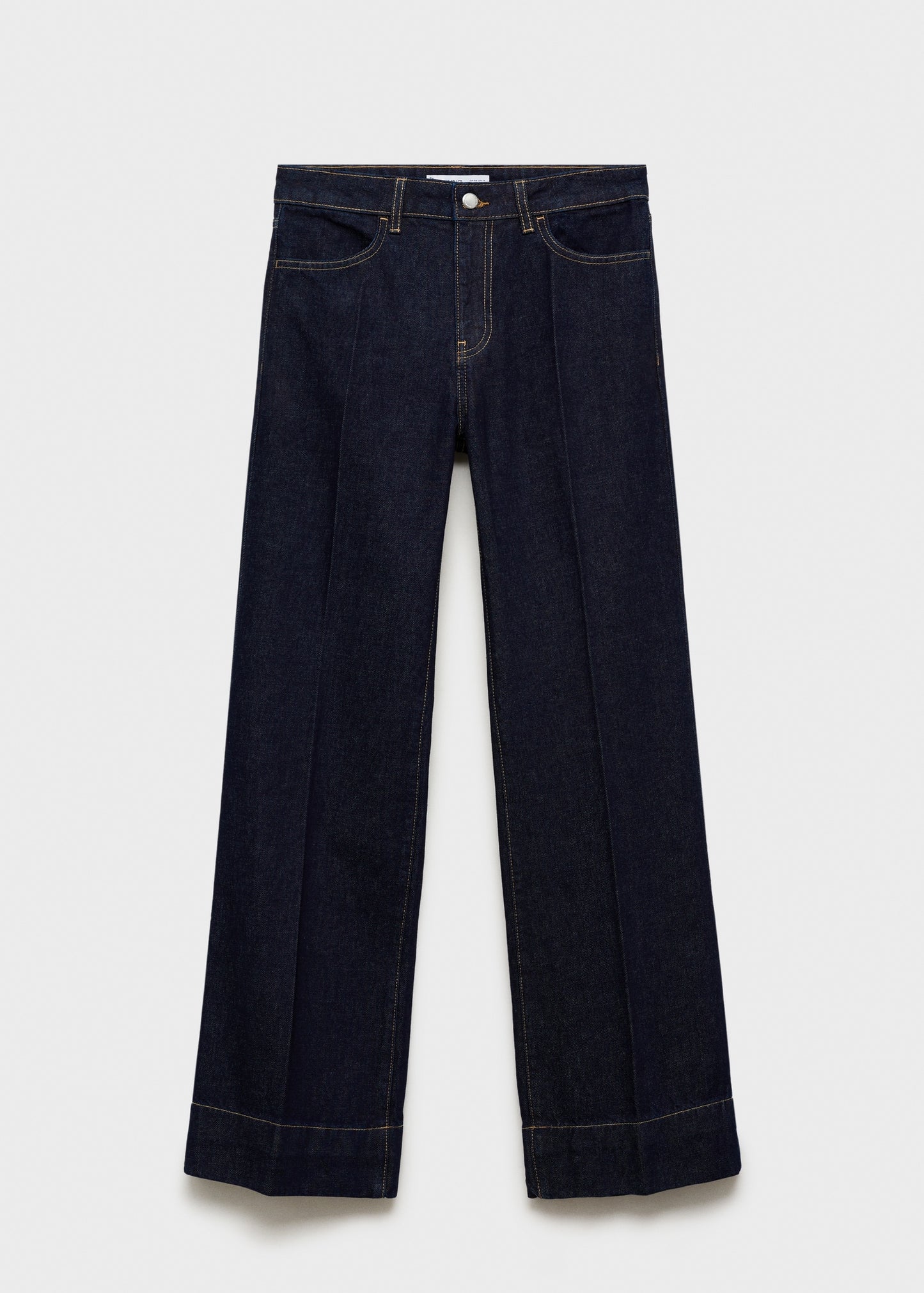 MANGO - Wideleg mid-rise jeans open blue - 12 - Woman
