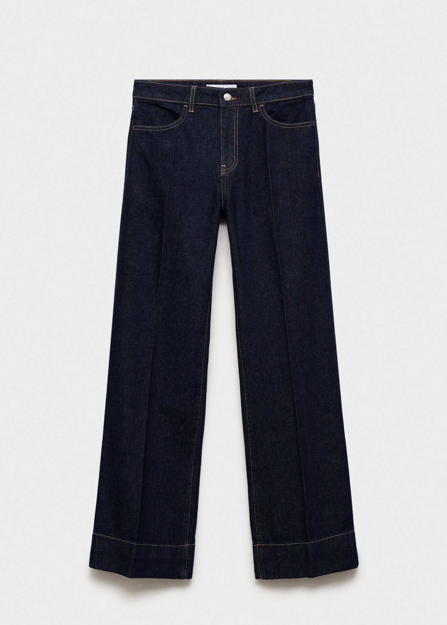 MANGO - Wideleg mid-rise jeans open blue - 12 - Woman
