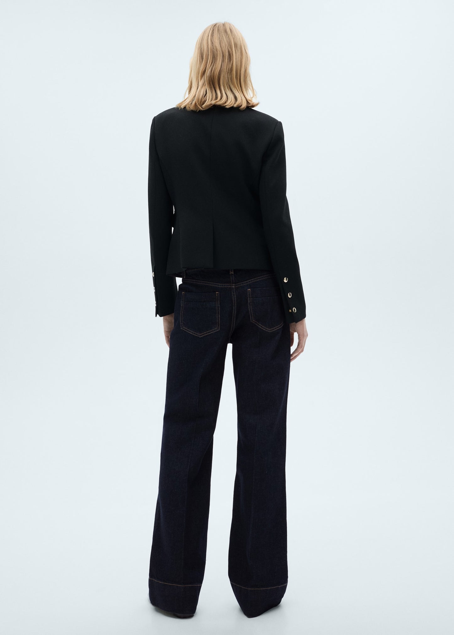 MANGO - Wideleg mid-rise jeans open blue - 12 - Woman
