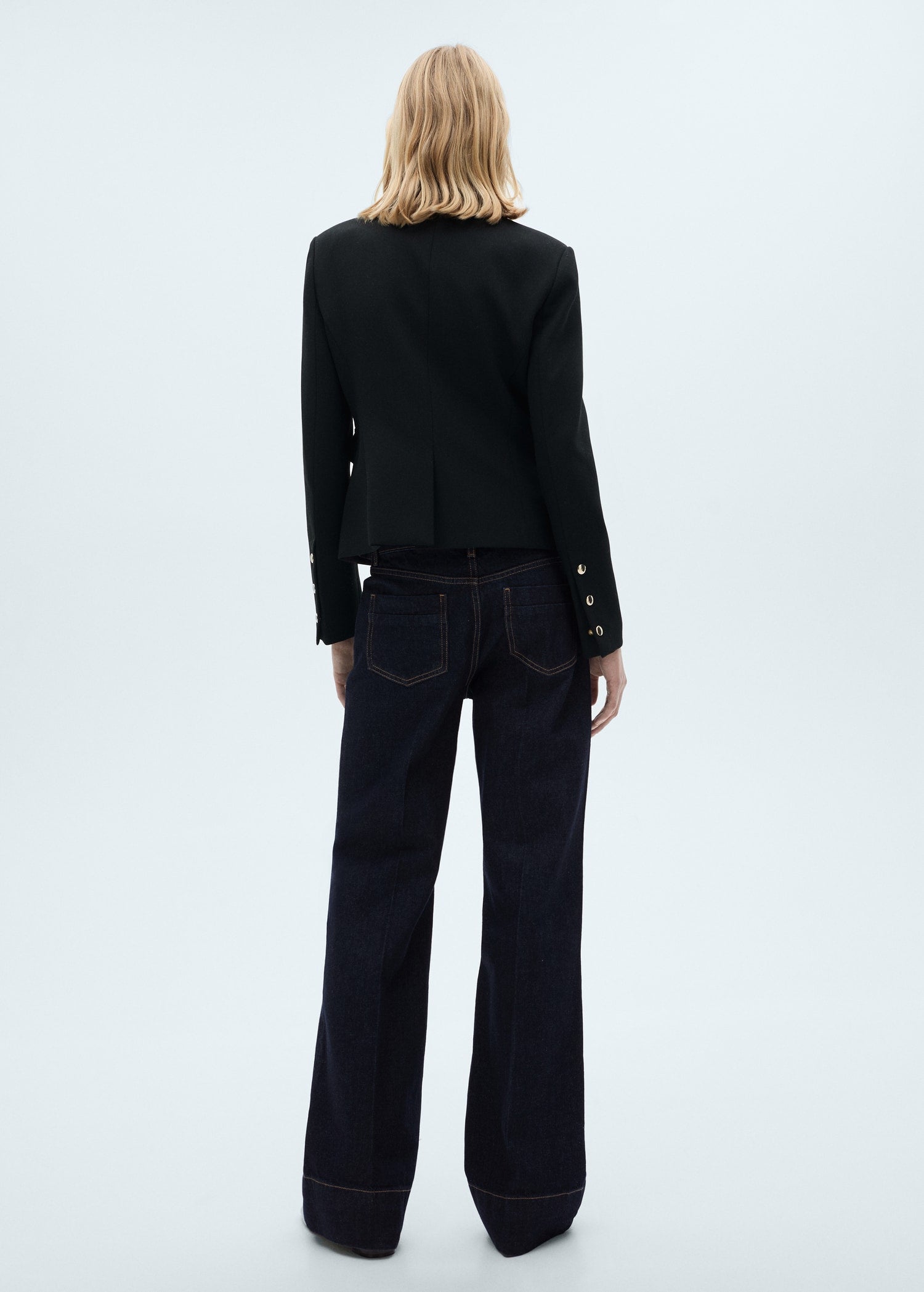 MANGO - Wideleg mid-rise jeans open blue - 12 - Woman