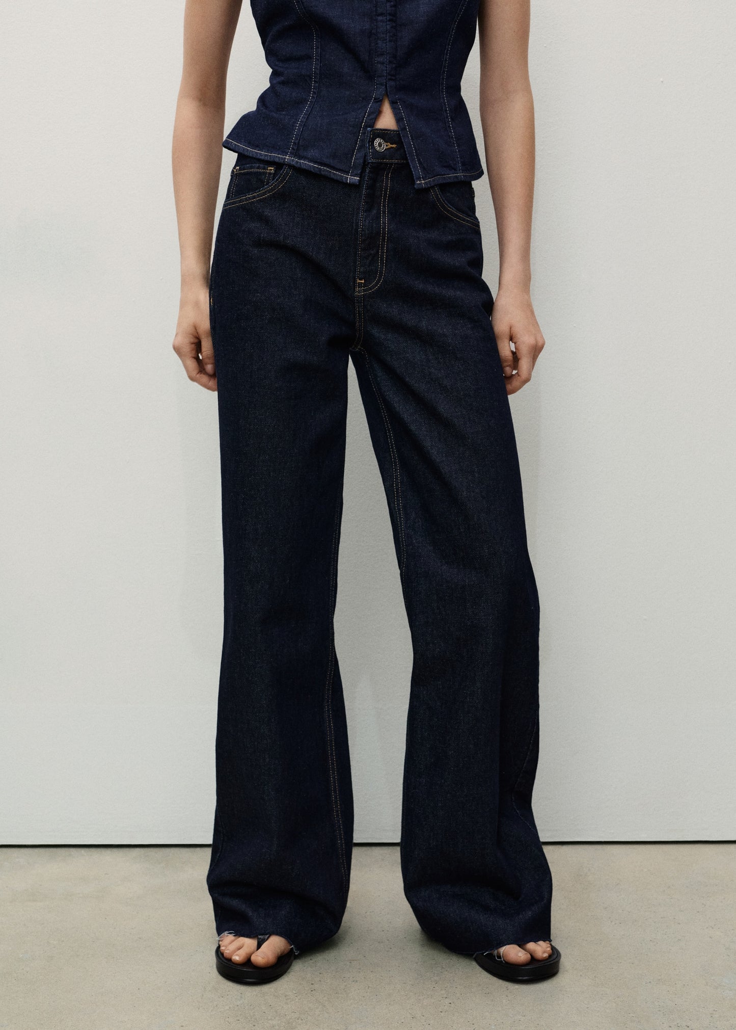 MANGO - Danila wideleg rinse-wash jeans open blue - 2 - Woman