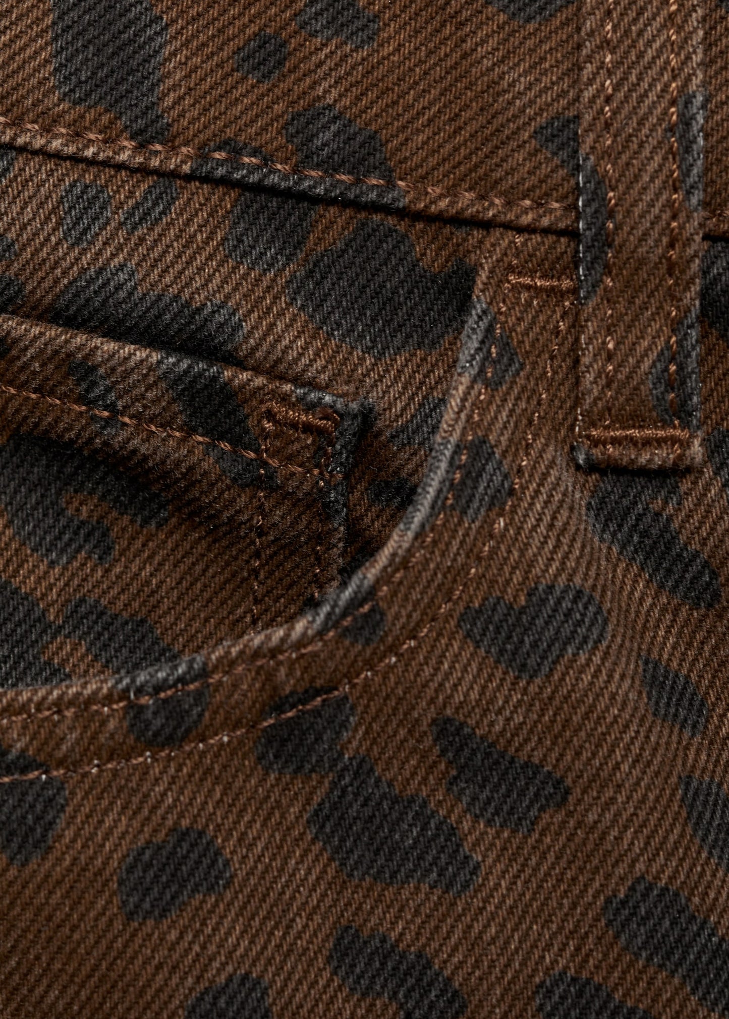 MANGO - Leopard-print straight jeans chocolate - 12 - Woman