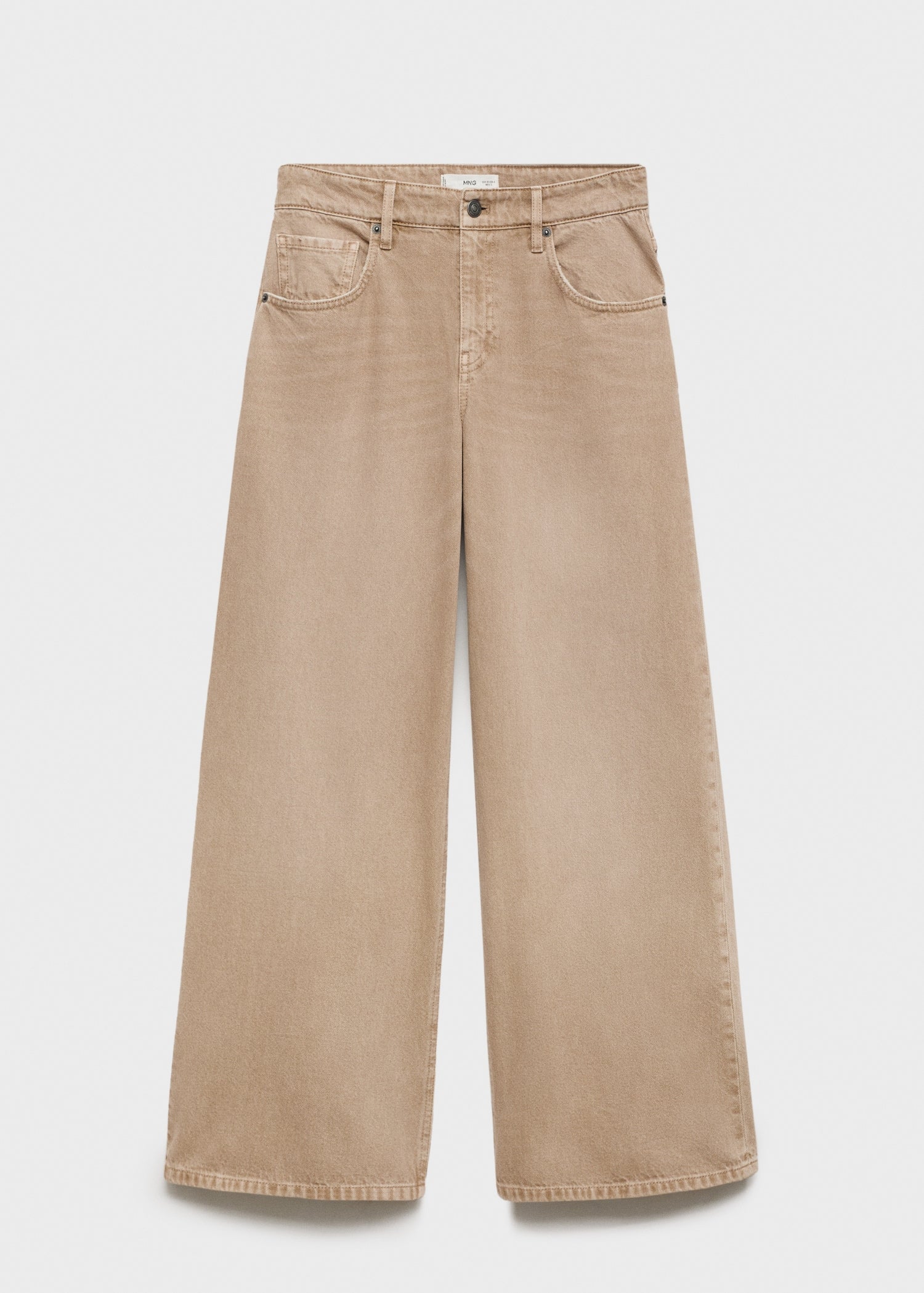 MANGO - Low waist wideleg jeans sand - 10 - Woman