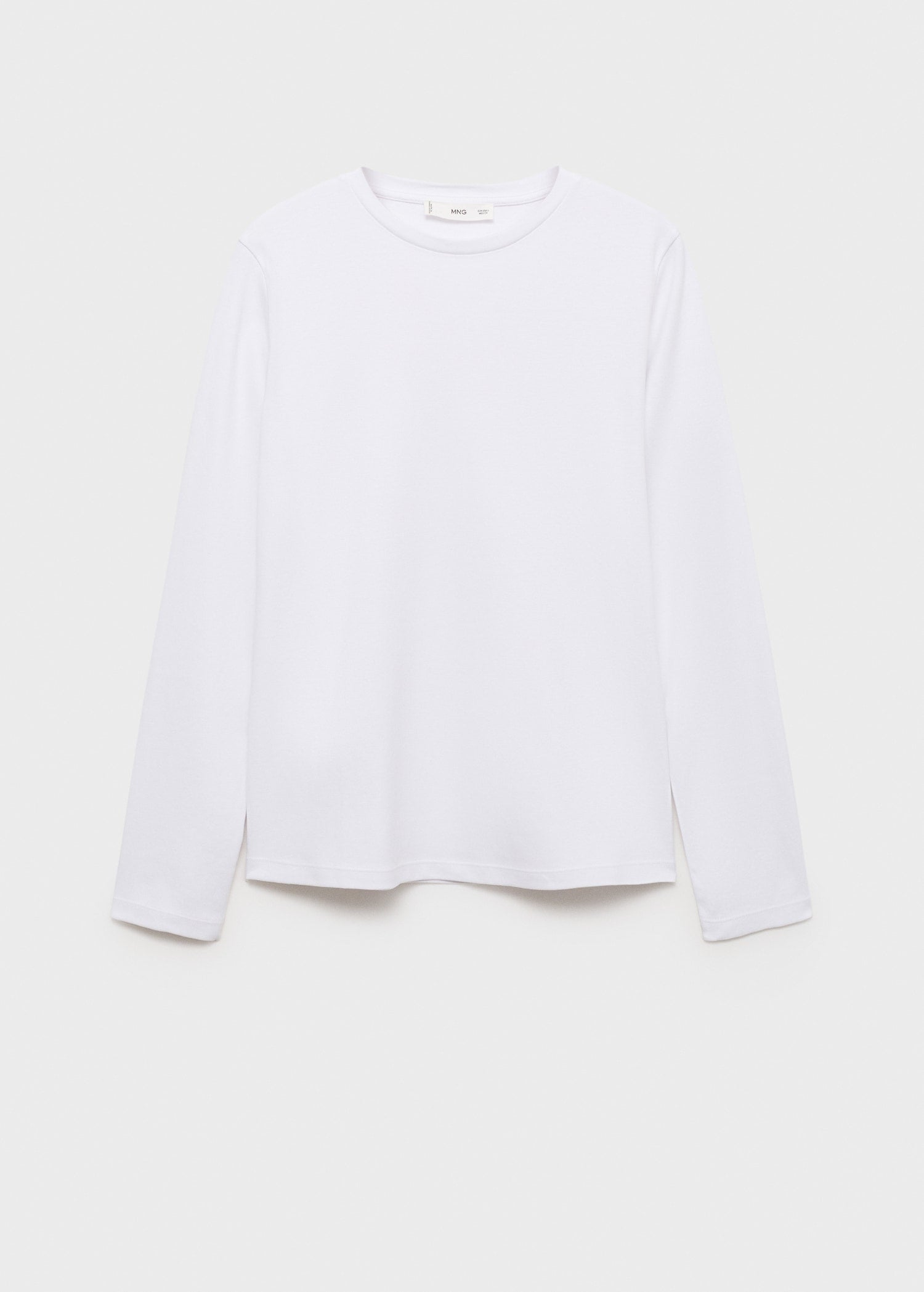 MANGO - Long sleeve cotton t-shirt white - S - Woman