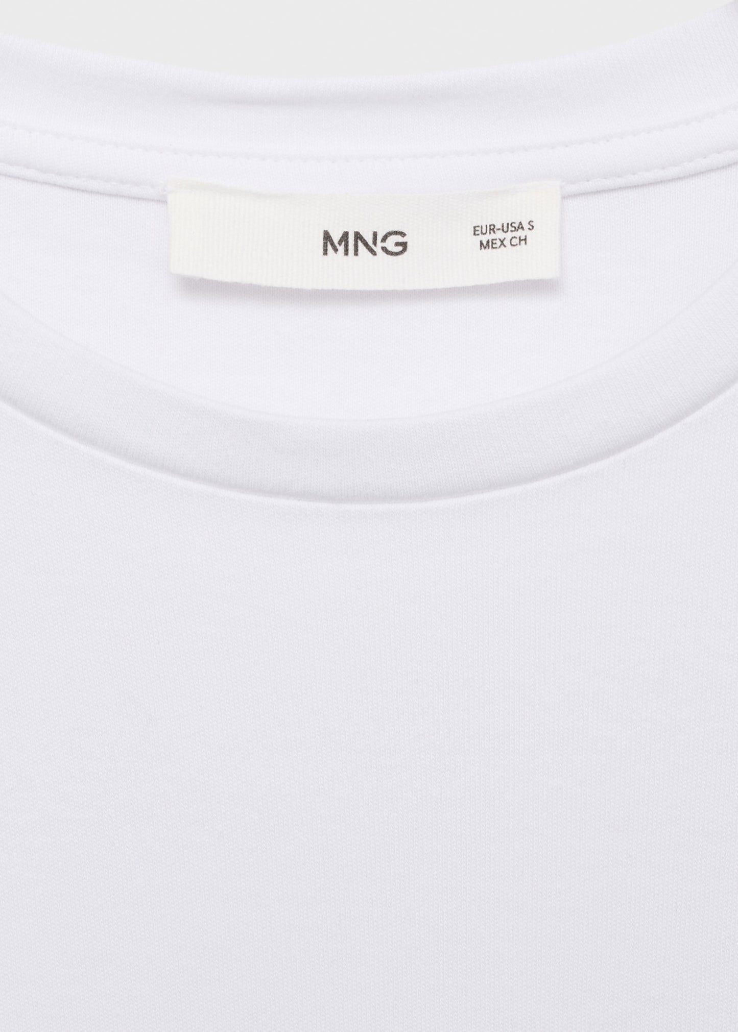 MANGO - Long sleeve cotton t-shirt white - S - Woman