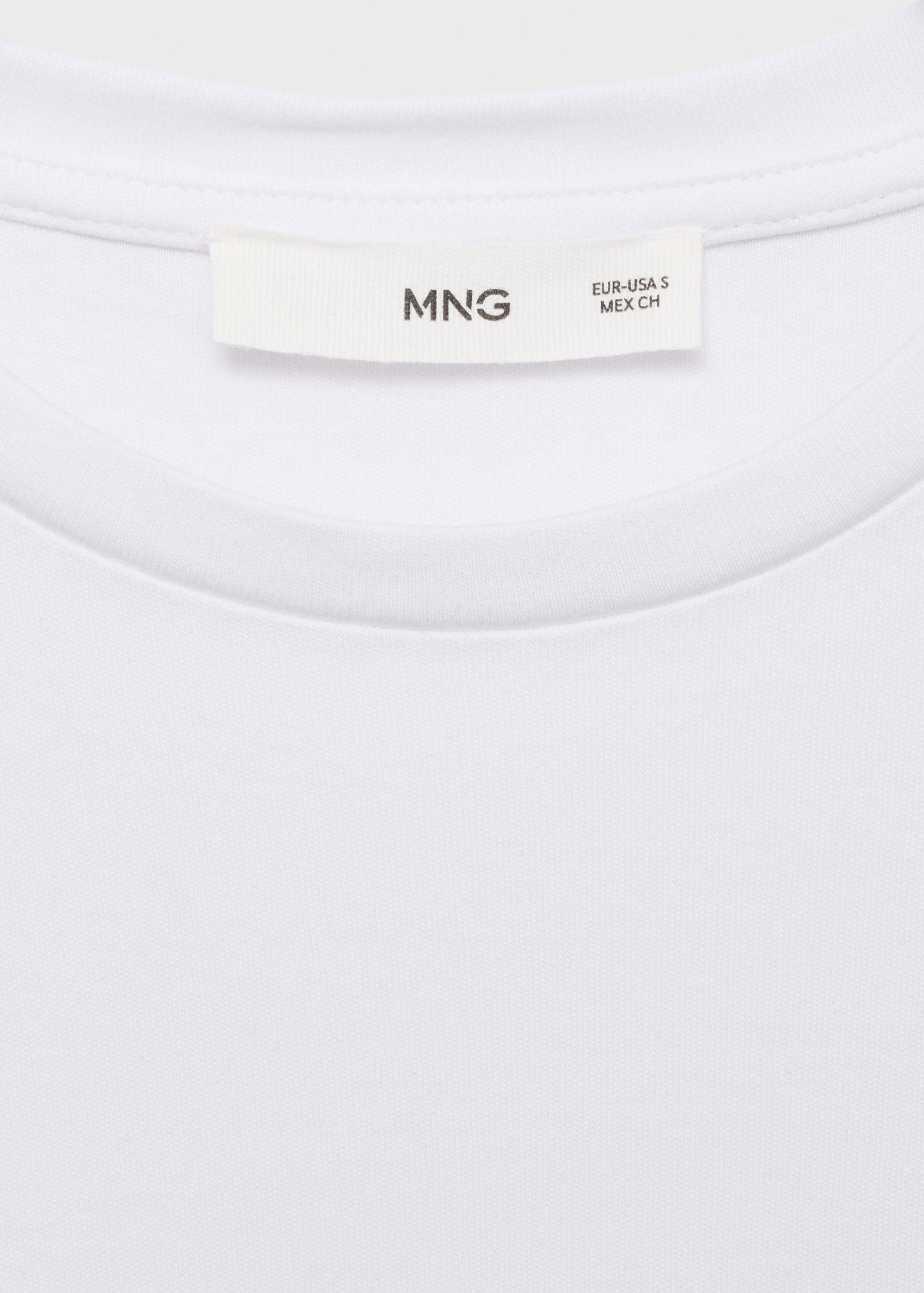 MANGO - Long sleeve cotton t-shirt white - S - Woman