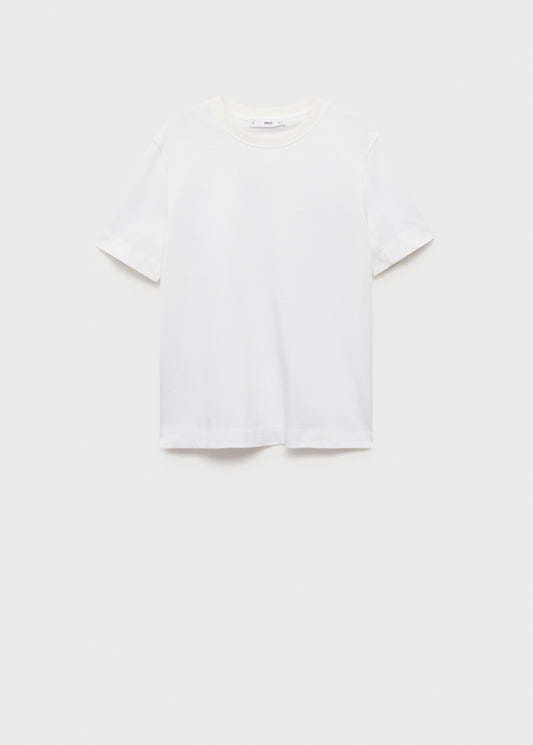 MANGO - Short-sleeved cotton t-shirt white - XXL - Woman