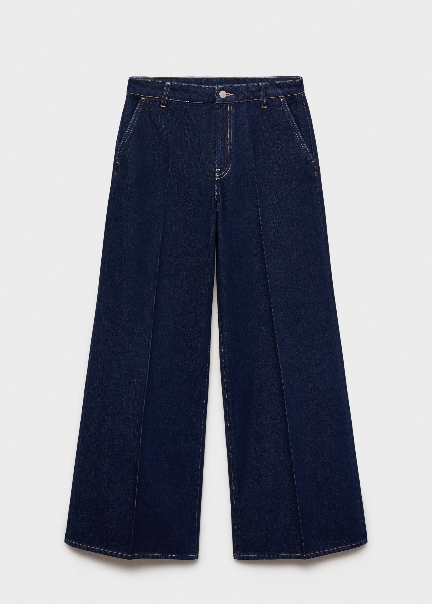 MANGO - High-rise wideleg rinse-wash jeans open blue - 2 - Woman