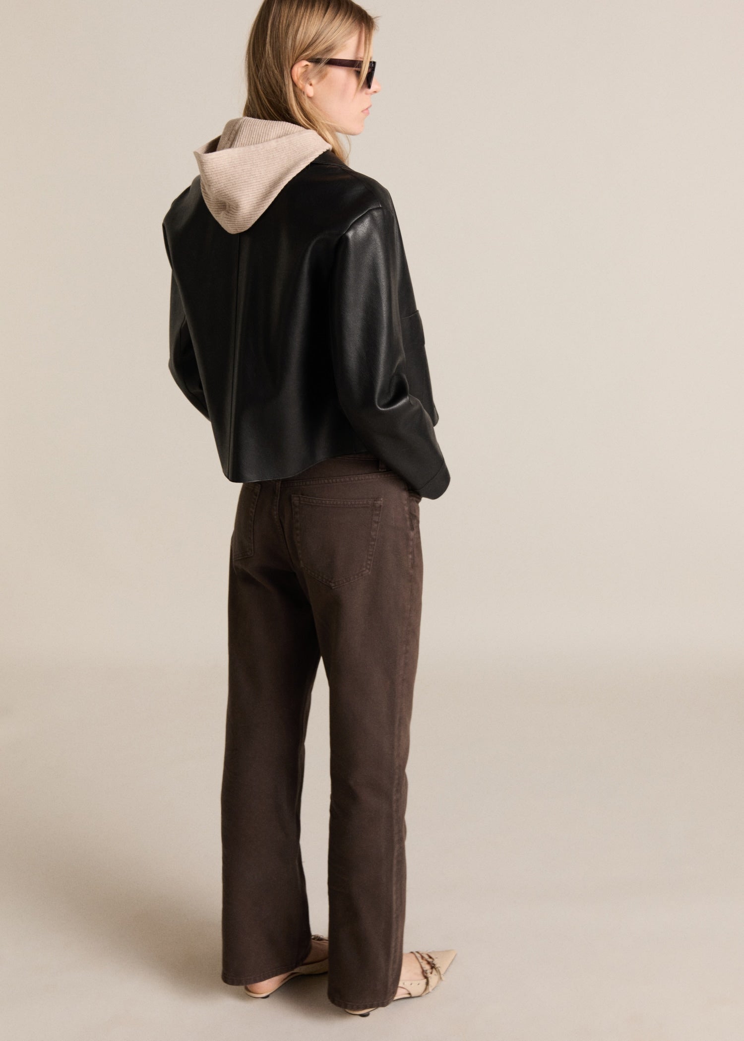 MANGO - High waist straight jeans chocolate - 10 - Woman