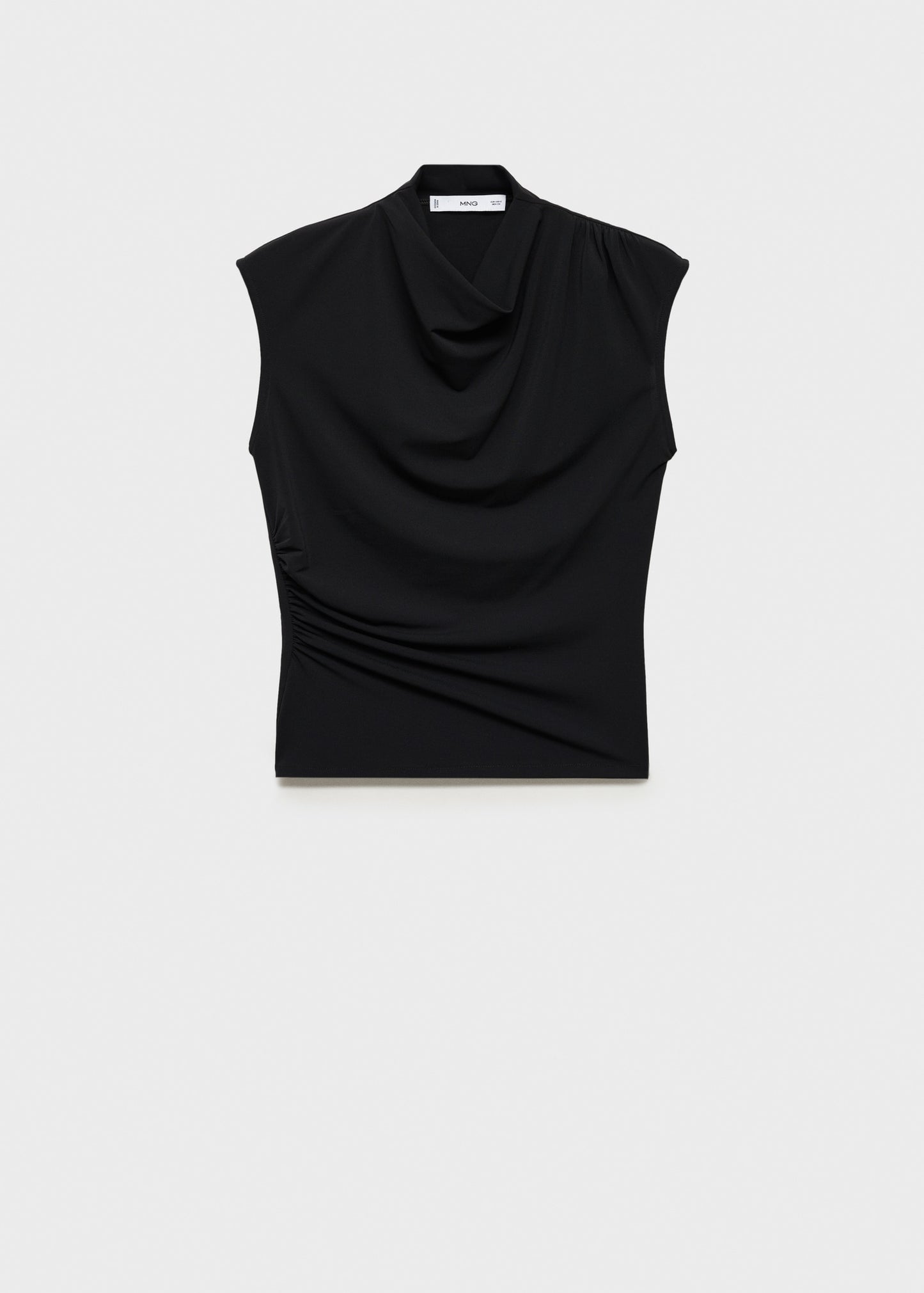 MANGO - Fine-knit draped top black - XL - Woman