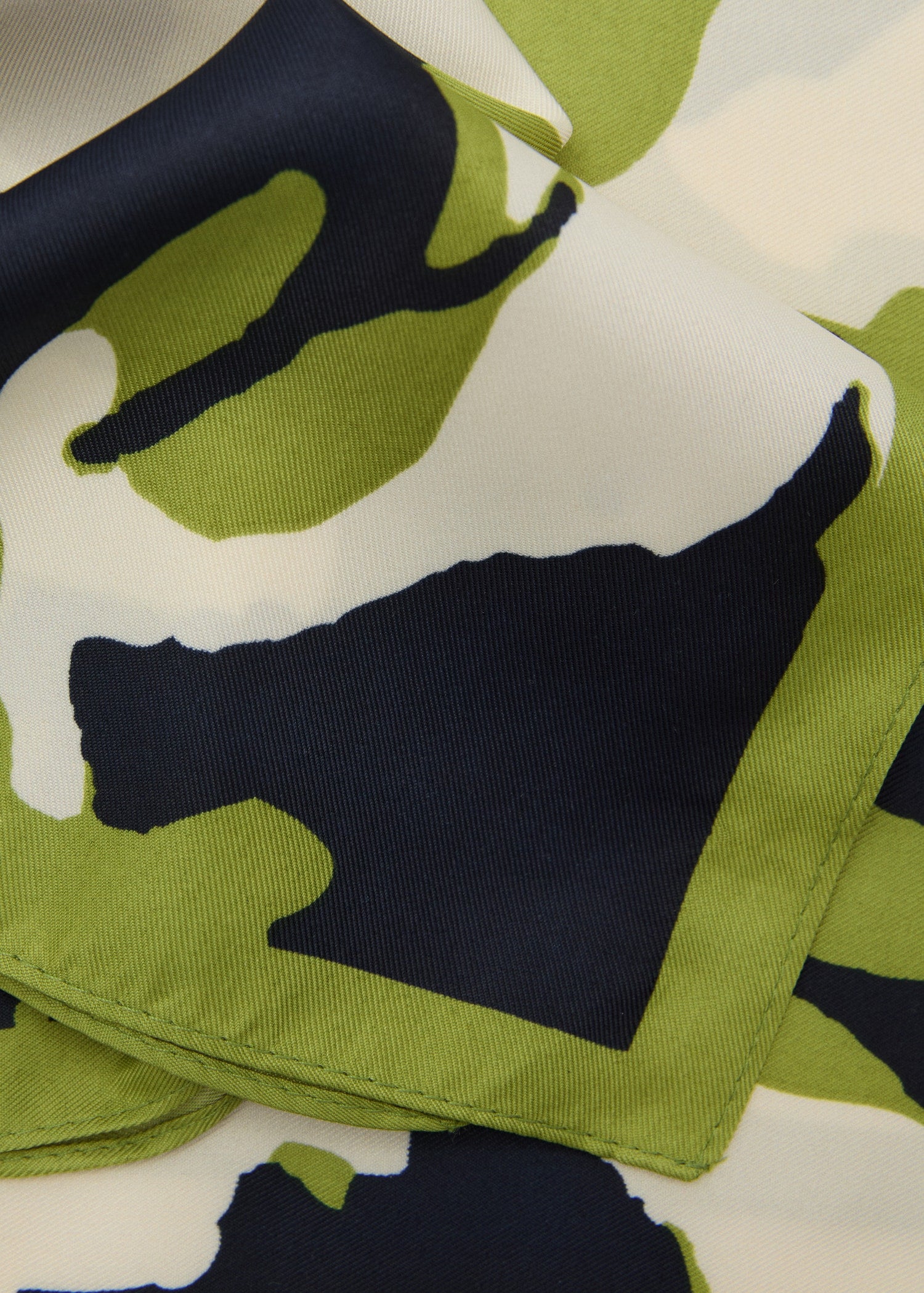 MANGO - Floral-print satin scarf green - One size - Woman