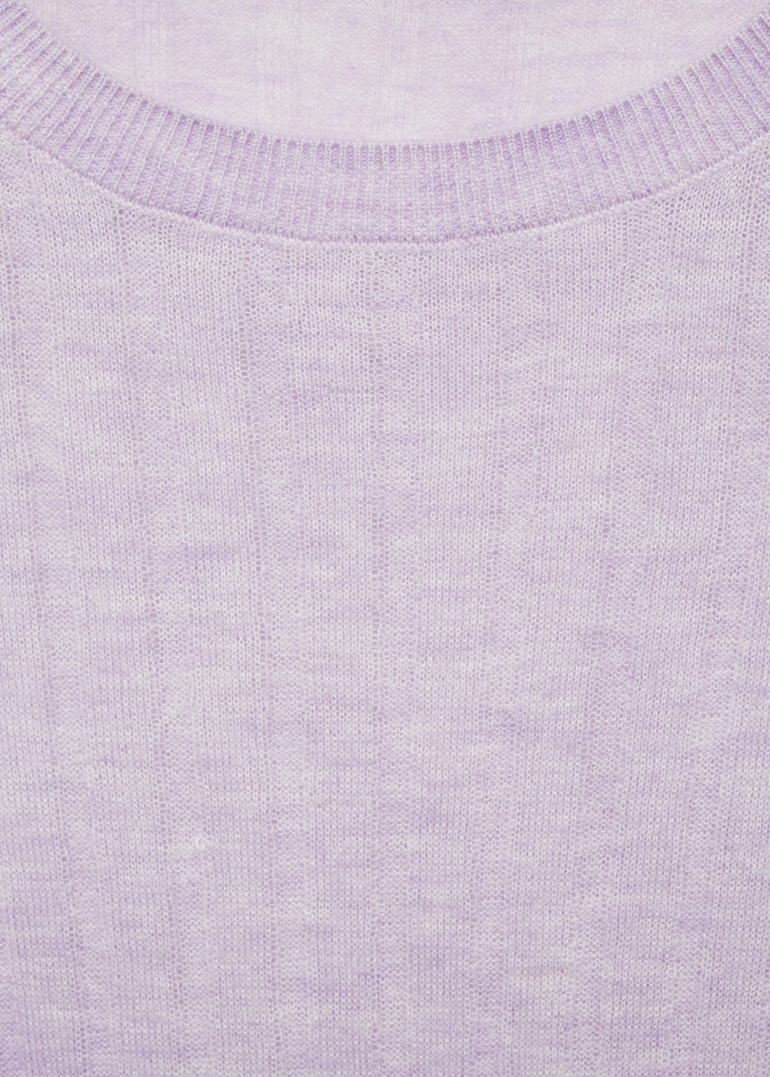 MANGO - Ribbed round-neck sweater light/pastel purple - L - Woman