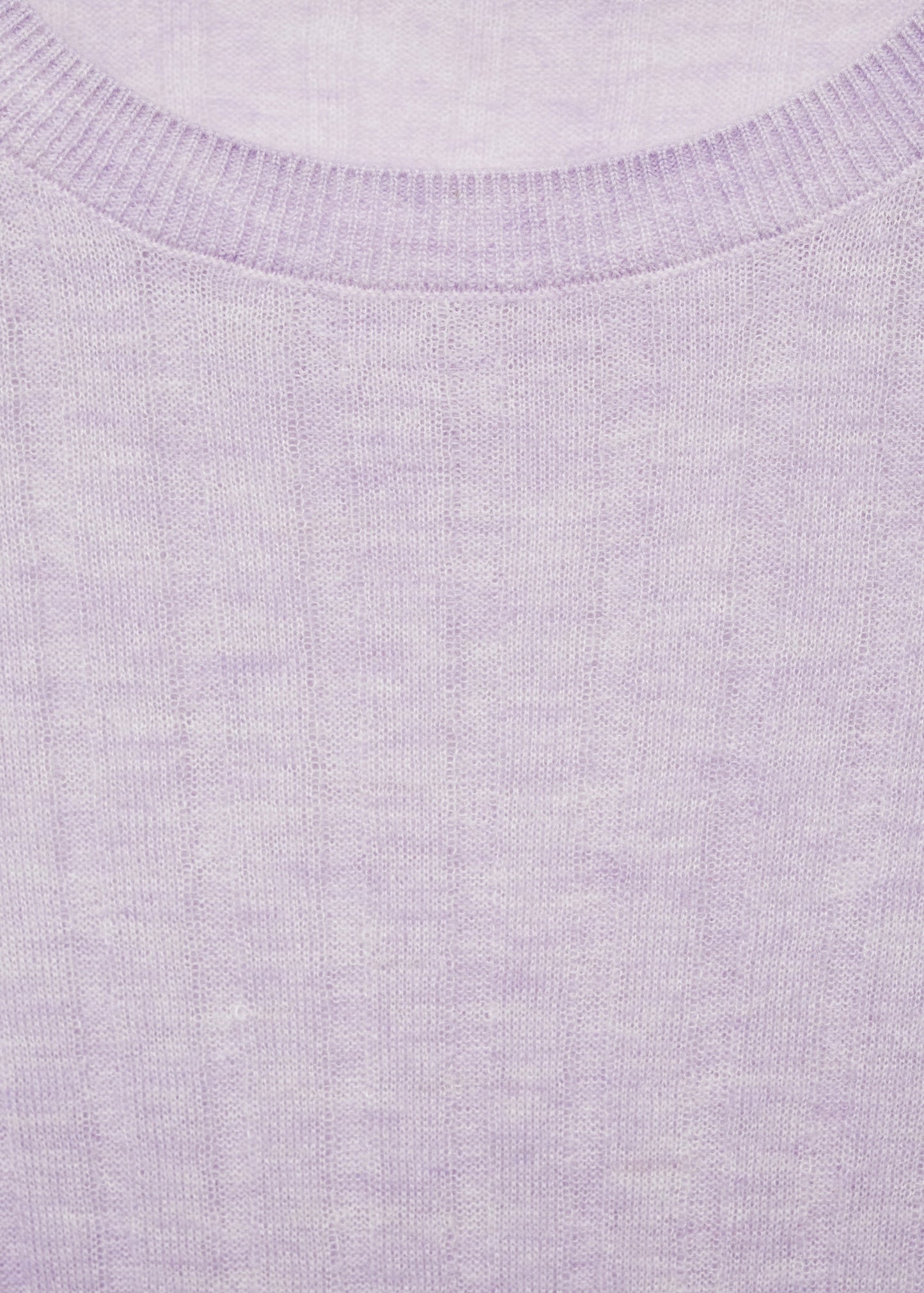 MANGO - Ribbed round-neck sweater light/pastel purple - L - Woman