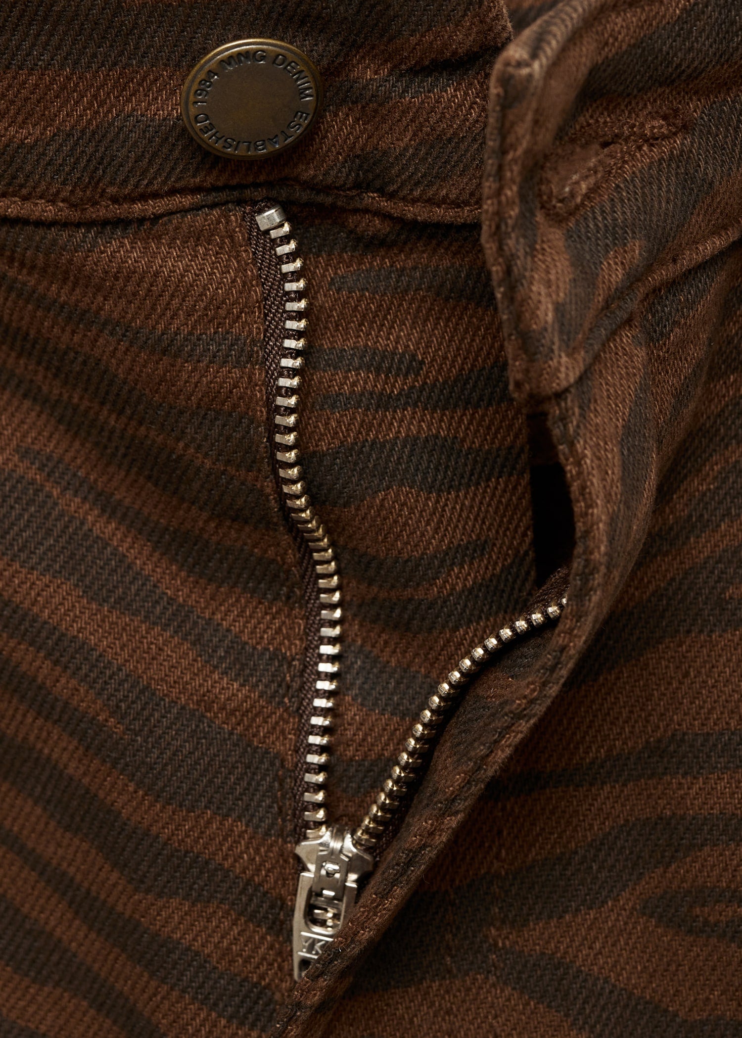 MANGO - Zebra-print straight-fit jeans chocolate - 14 - Woman