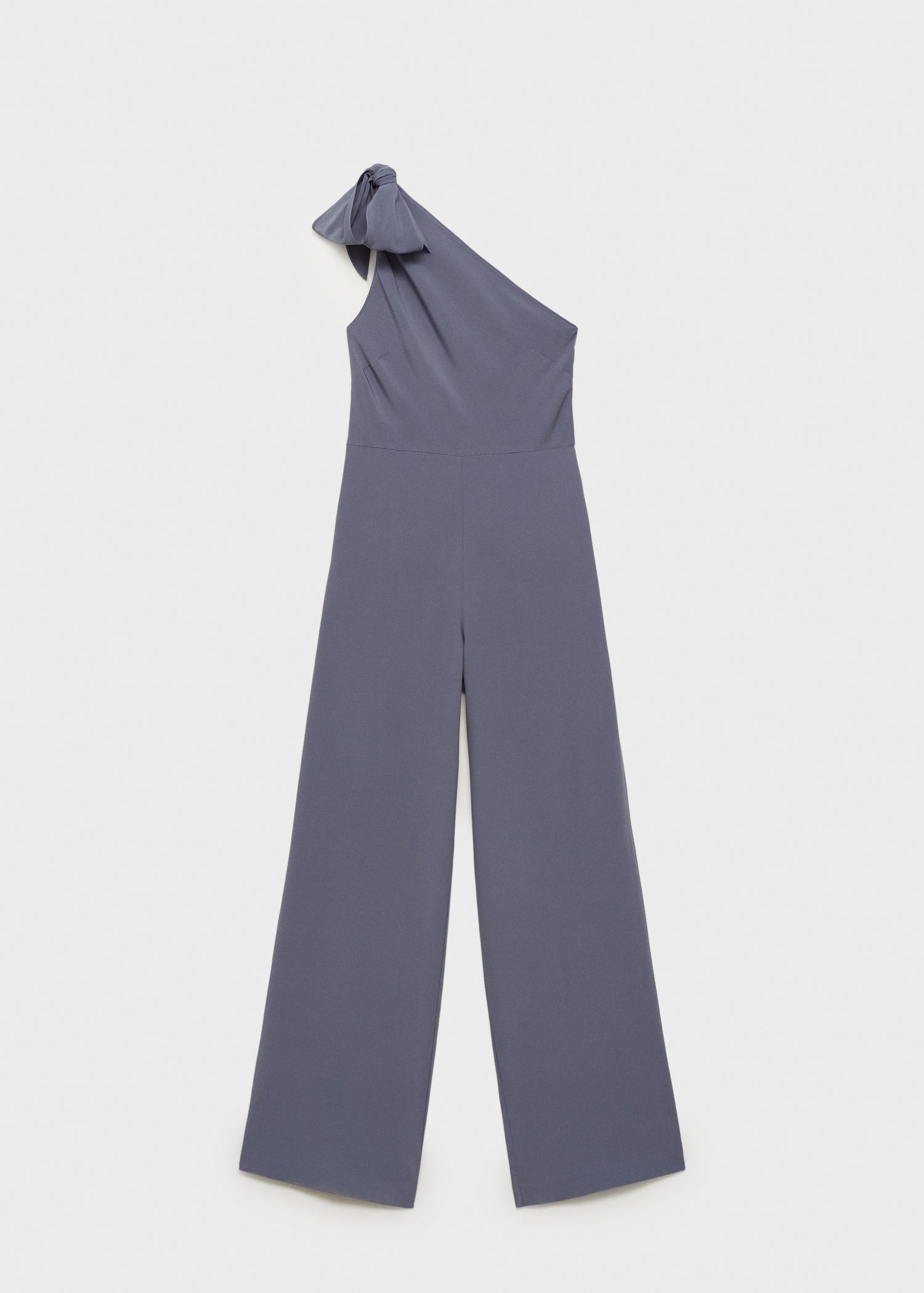 MANGO - Asymmetrical satin jumpsuit with bow charcoal - L - Woman