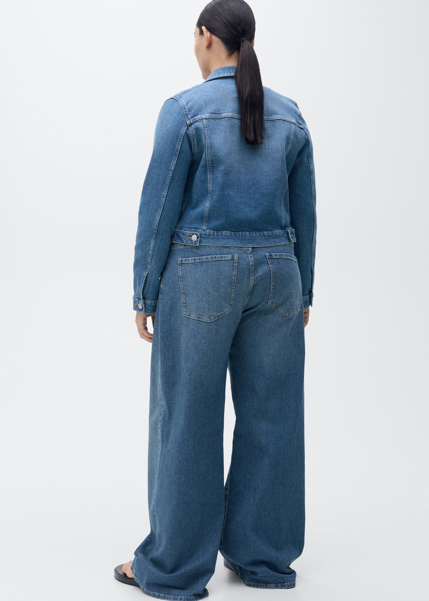 MANGO - High-rise wideleg jeans medium blue - 2 - Woman