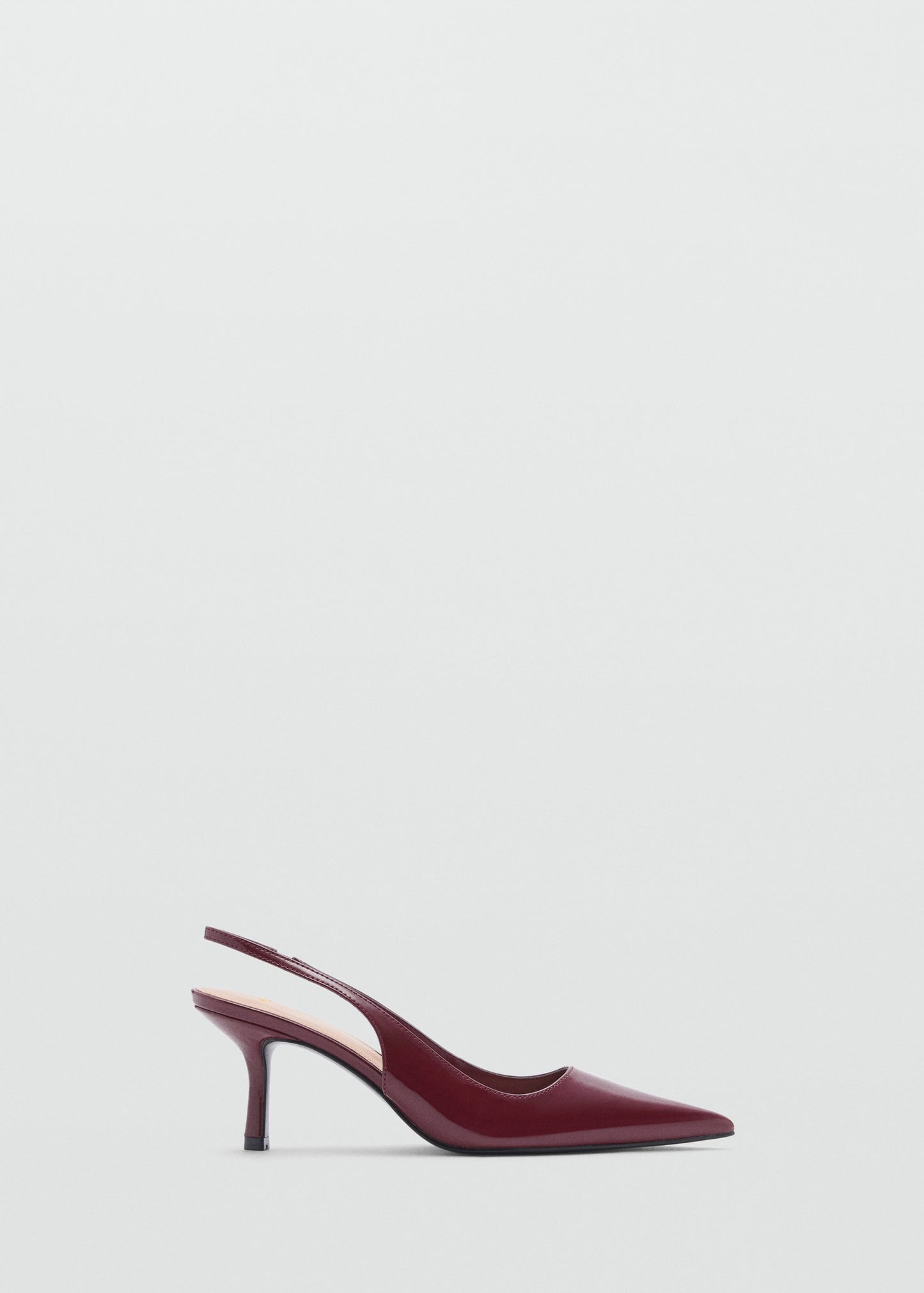 MANGO - Pointed shoes with patent leather effect burgundy - 9½ - Woman