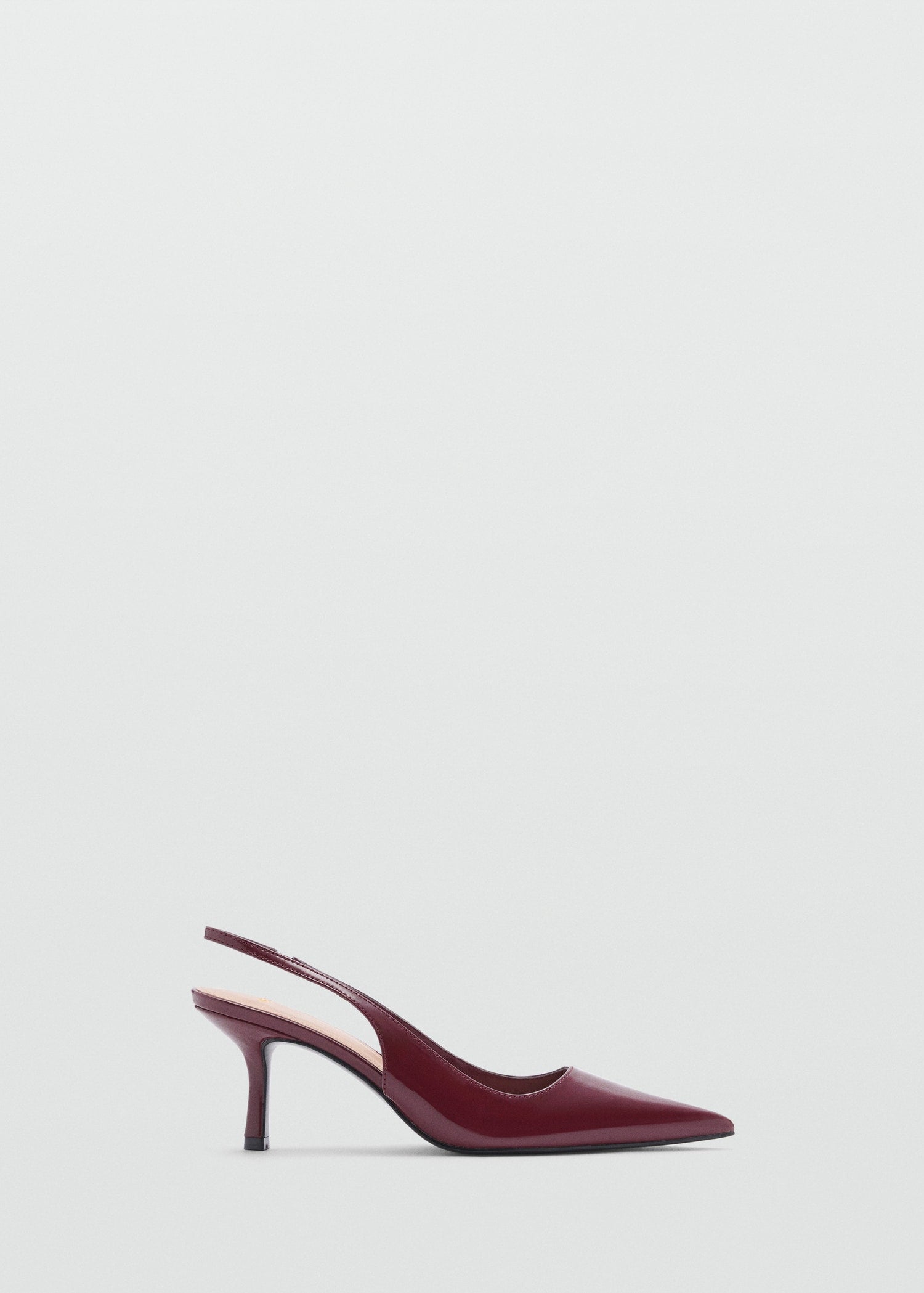 MANGO - Pointed shoes with patent leather effect burgundy - 9½ - Woman
