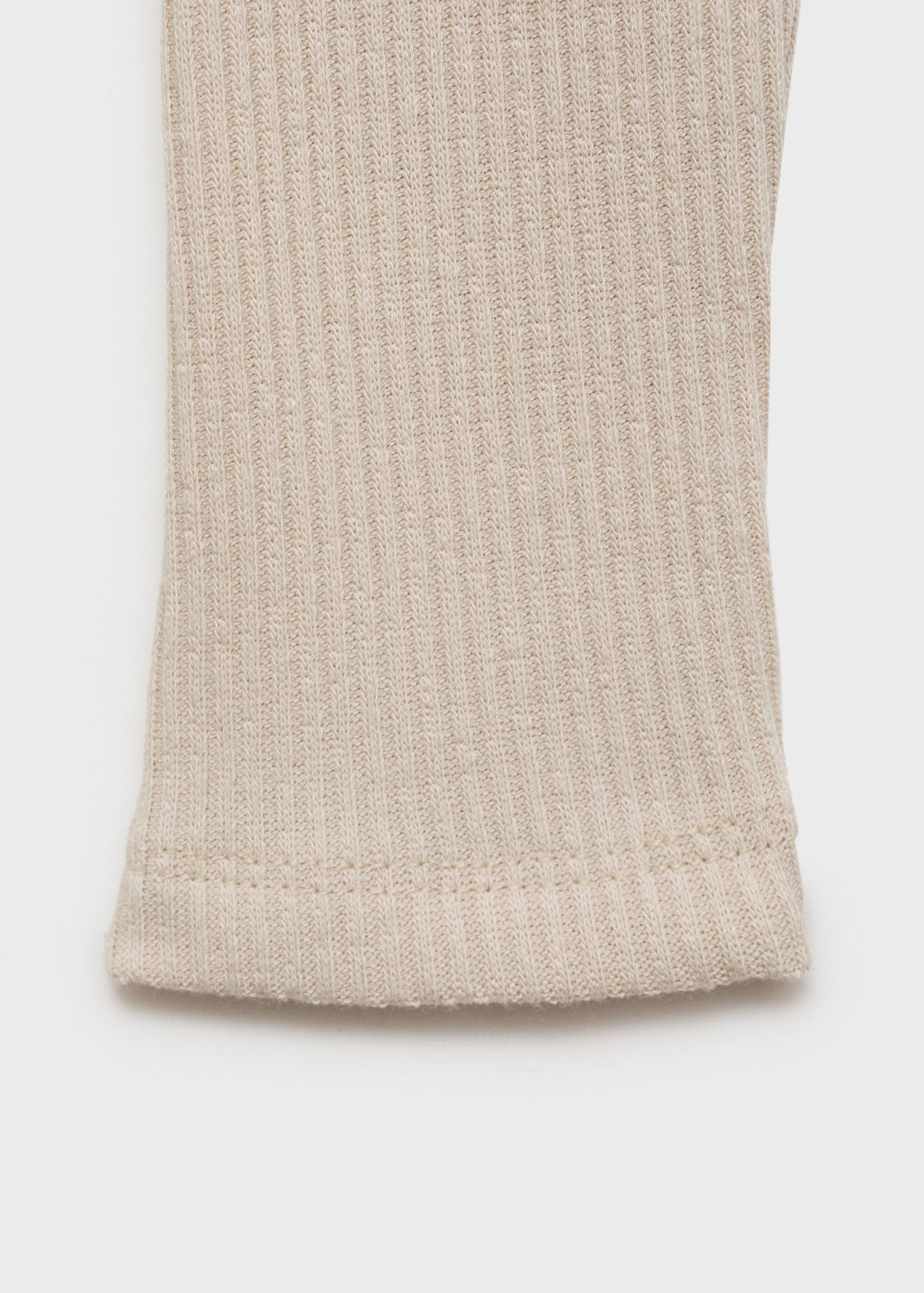 MANGO - Ribbed knit t-shirt sand - XS - Woman