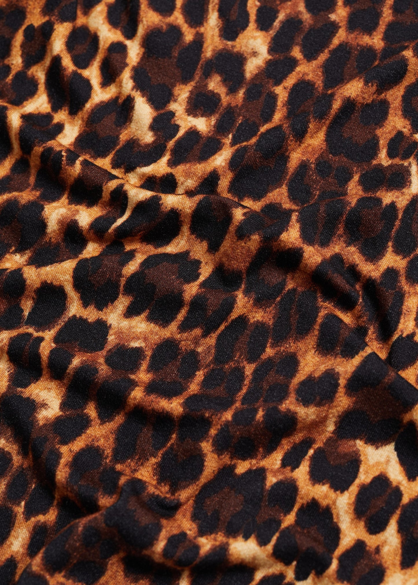 MANGO - Asymmetrical neck leopard t-shirt brown - XS - Woman