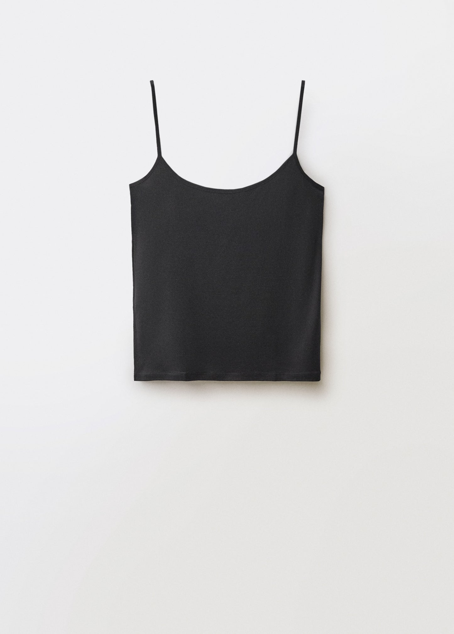 MANGO - Silk top with thin straps black - L - Woman