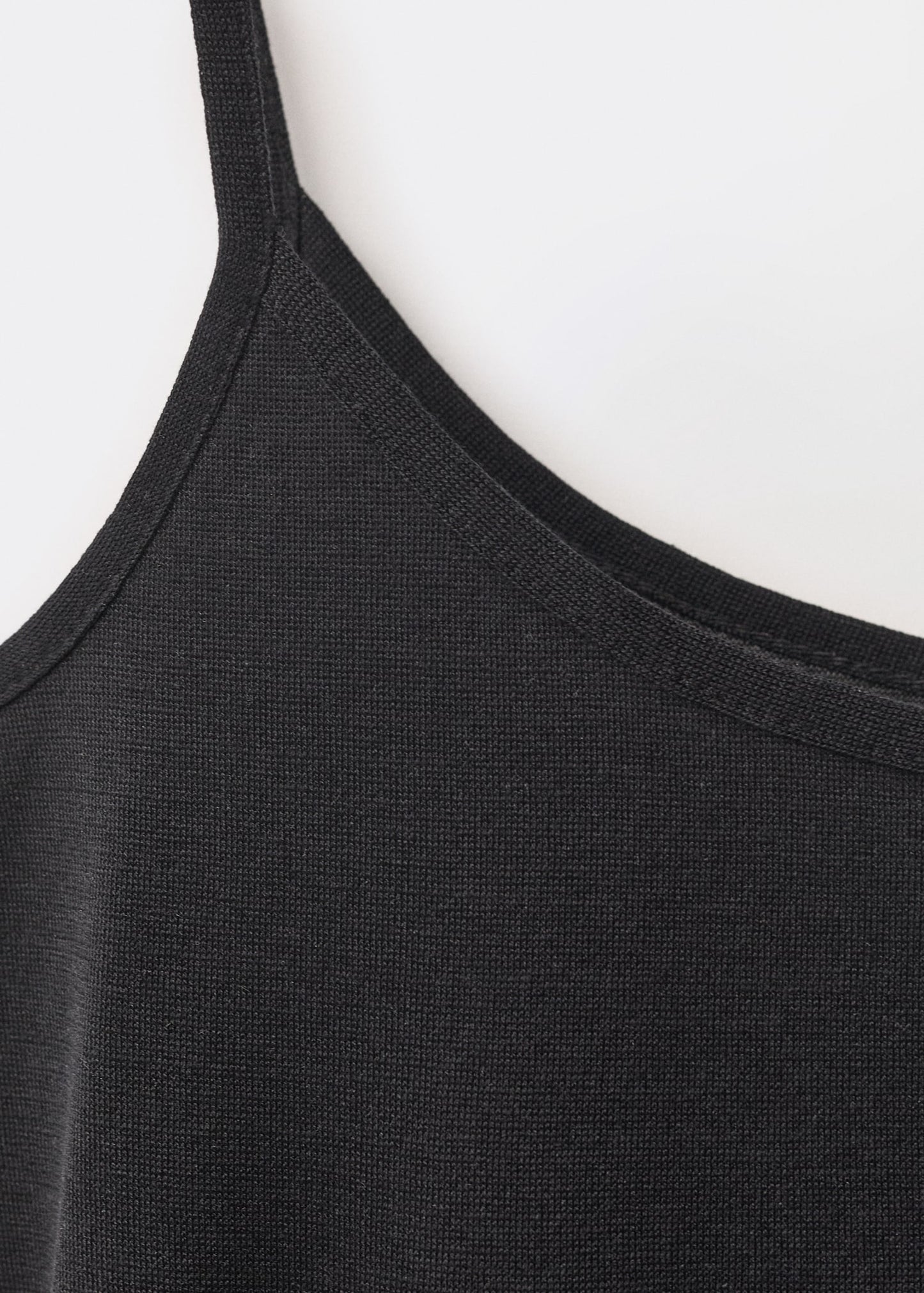 MANGO - Silk top with thin straps black - L - Woman