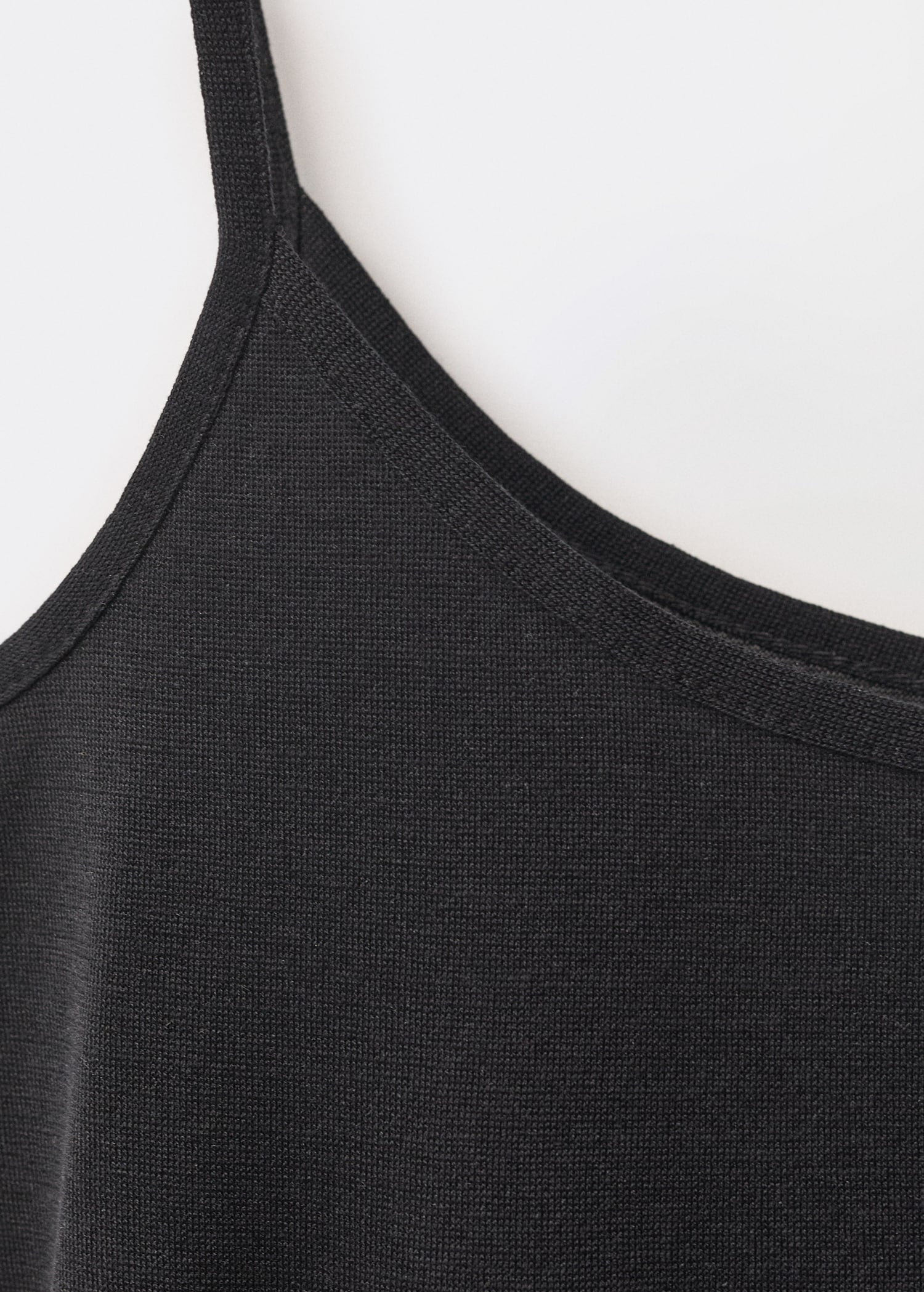 MANGO - Silk top with thin straps black - L - Woman