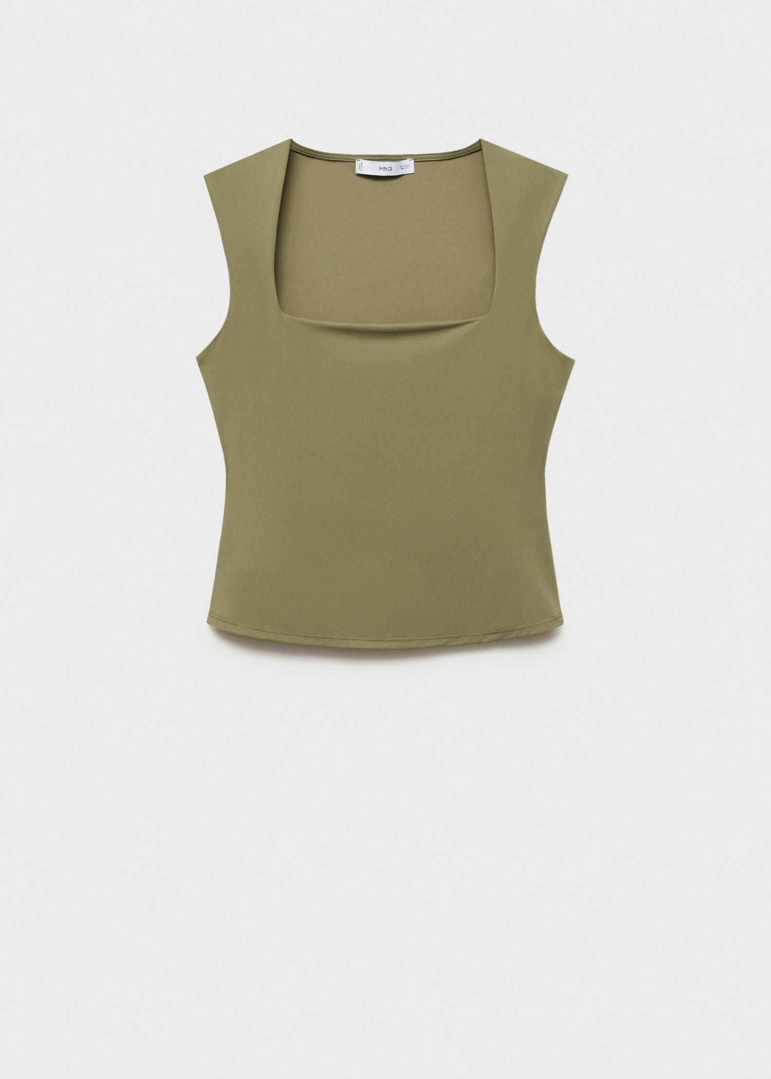 MANGO - Square-neck strappy top khaki - XXS - Woman