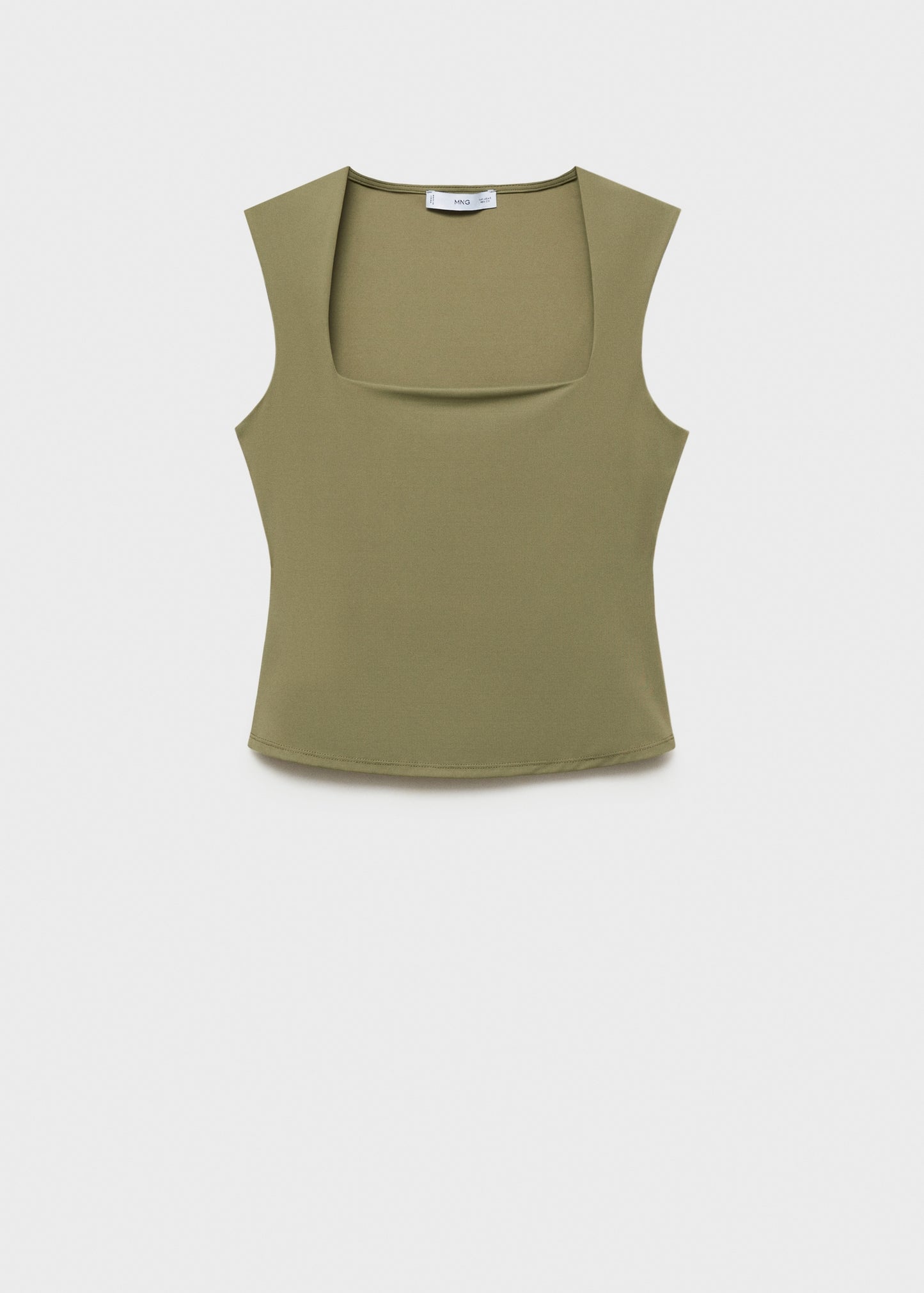 MANGO - Square-neck strappy top khaki - XXS - Woman