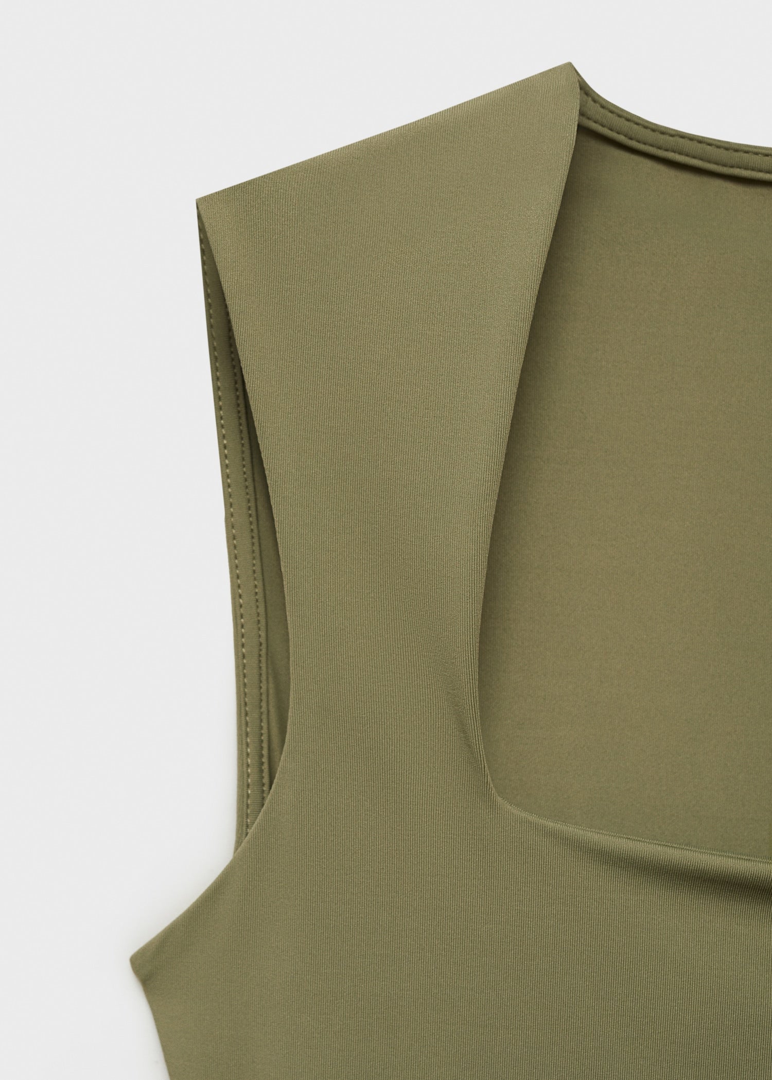 MANGO - Square-neck strappy top khaki - XXS - Woman