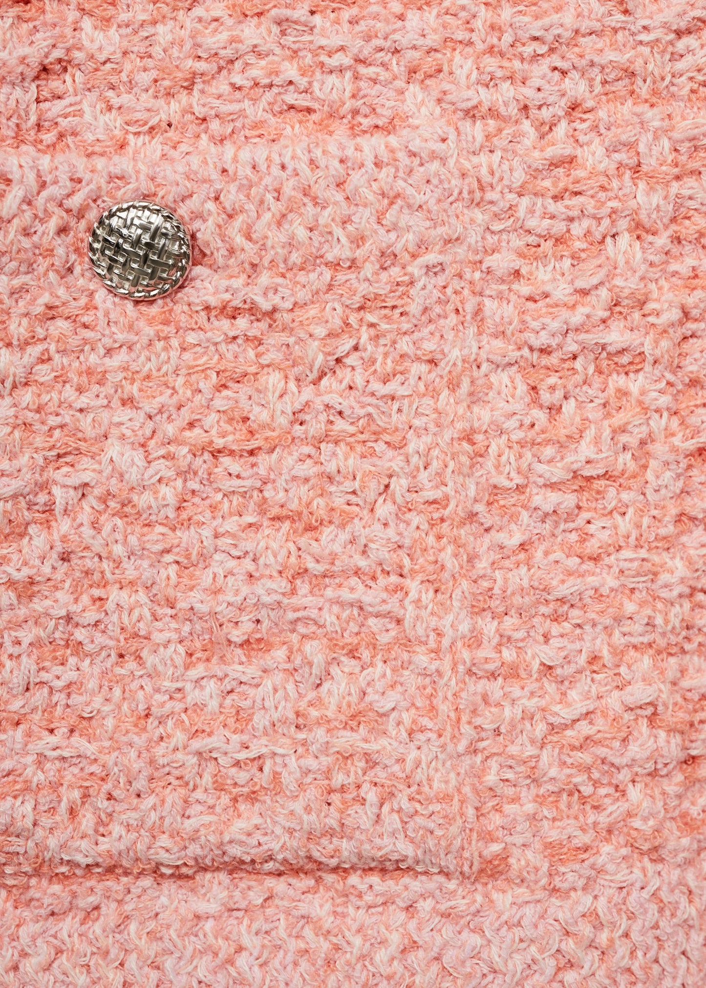 MANGO - Tweed-effect jacket with jewel buttons pastel pink - S - Woman