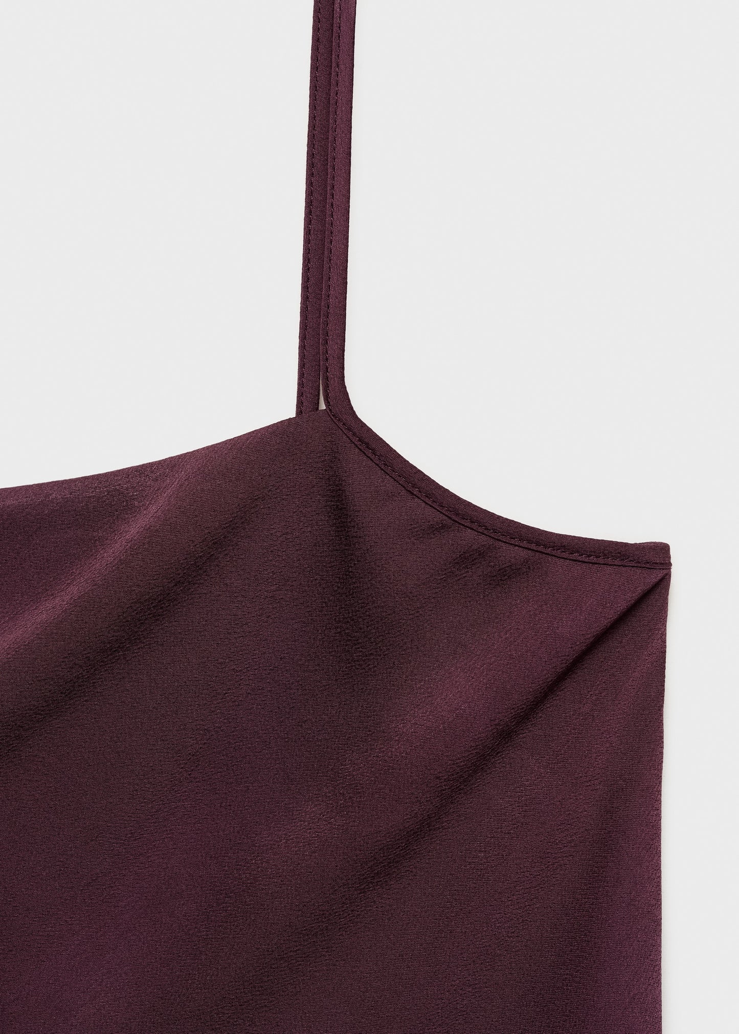 MANGO - Satin top with thin straps wine - S - Woman