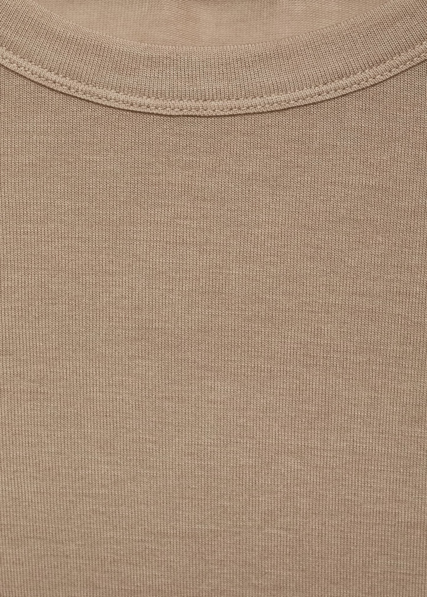 MANGO - Long-sleeved wool-blend t-shirt light/pastel brown - M - Woman