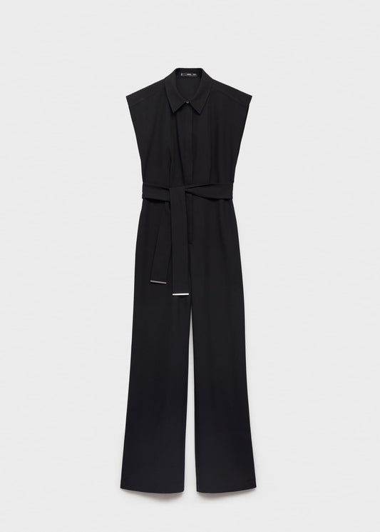 MANGO - Straight-fit jumpsuit with belt black - S - Woman