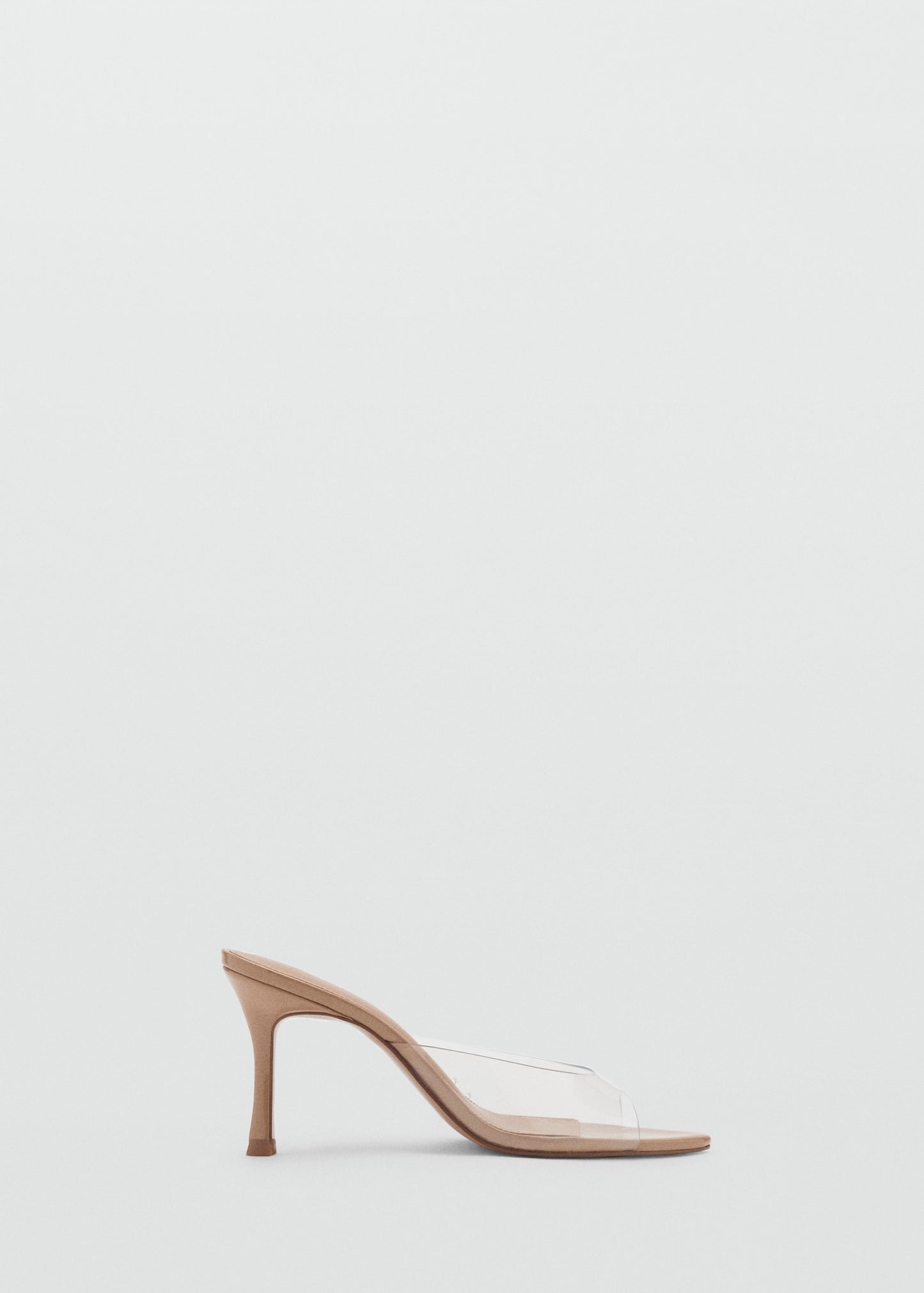 MANGO - Heeled sandals with vinyl panels nude - 8½ - Woman