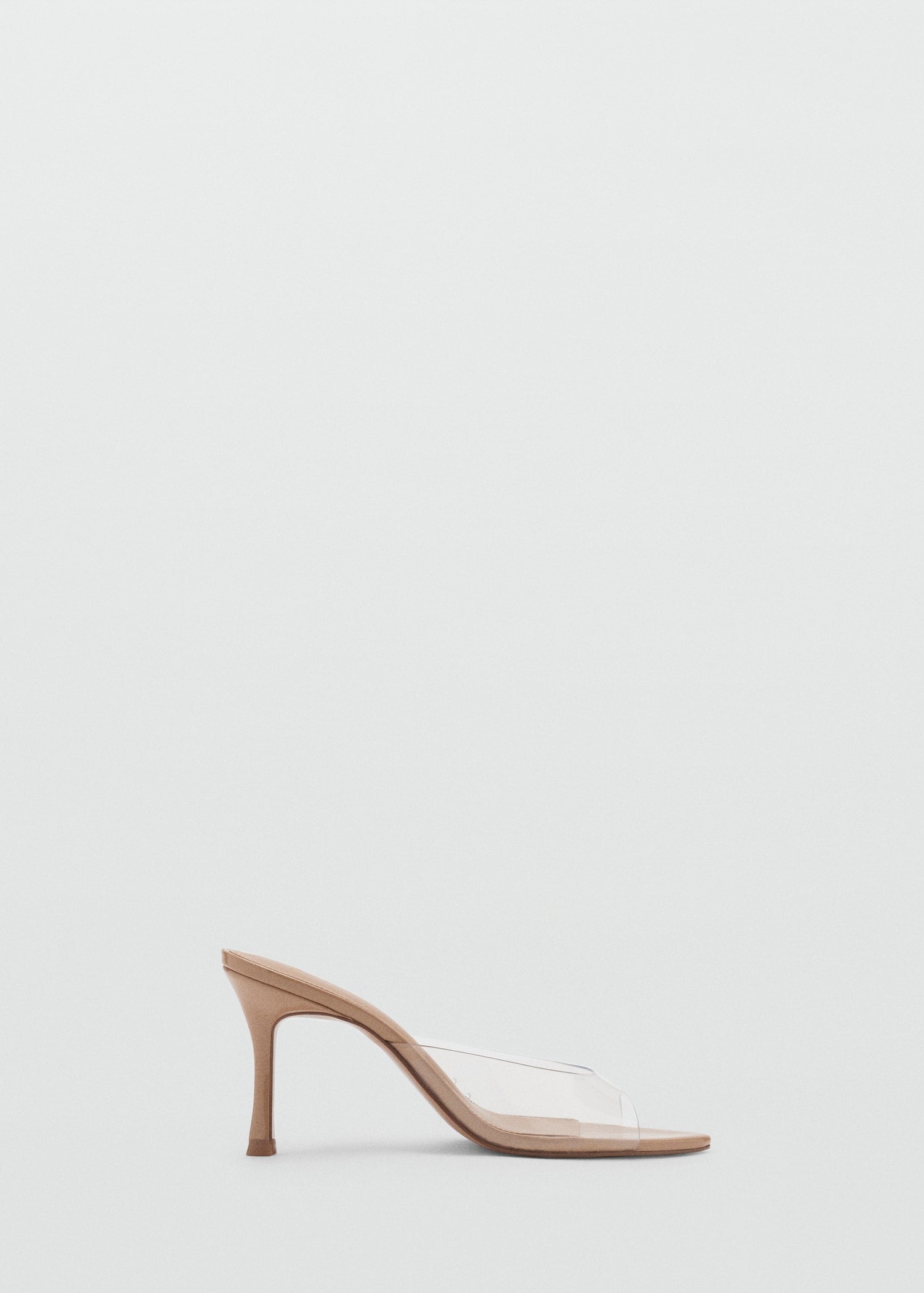 MANGO - Heeled sandals with vinyl panels nude - 8½ - Woman