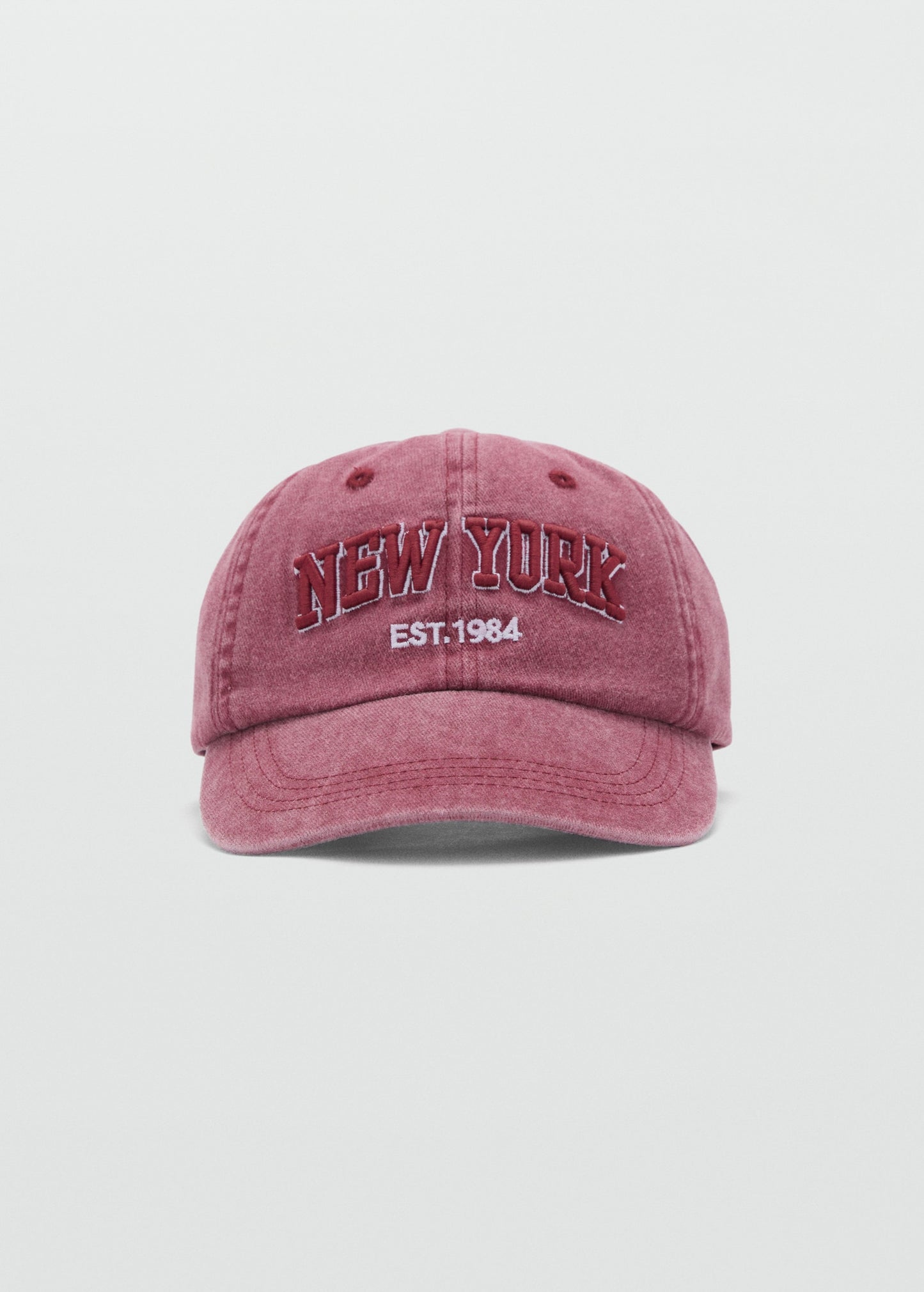 MANGO TEEN - Denim cap with visor maroon - One size - Teenage girl