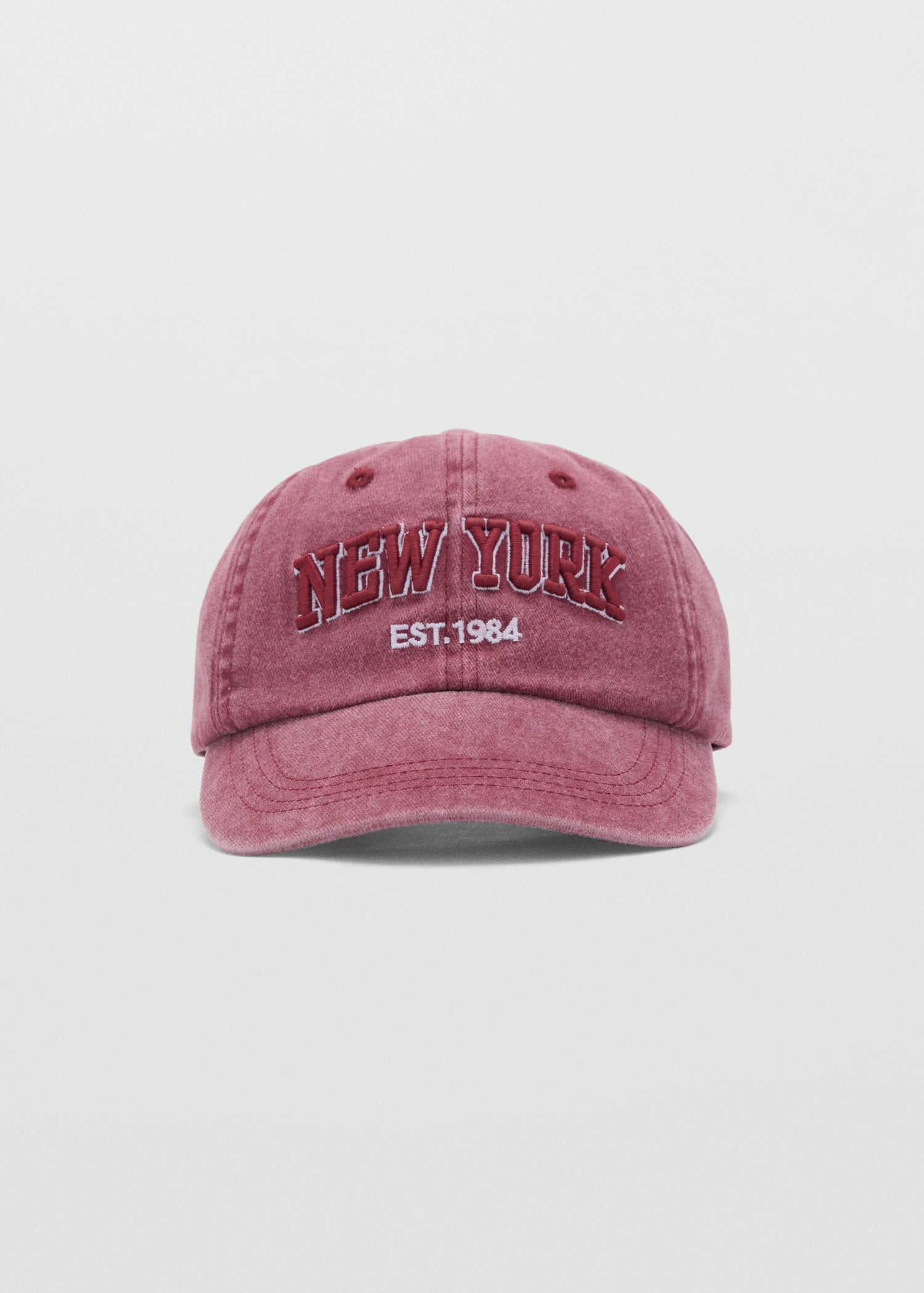 MANGO TEEN - Denim cap with visor maroon - One size - Teenage girl