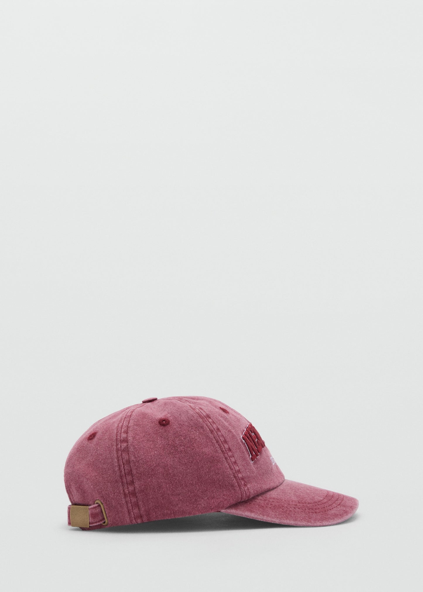 MANGO TEEN - Denim cap with visor maroon - One size - Teenage girl