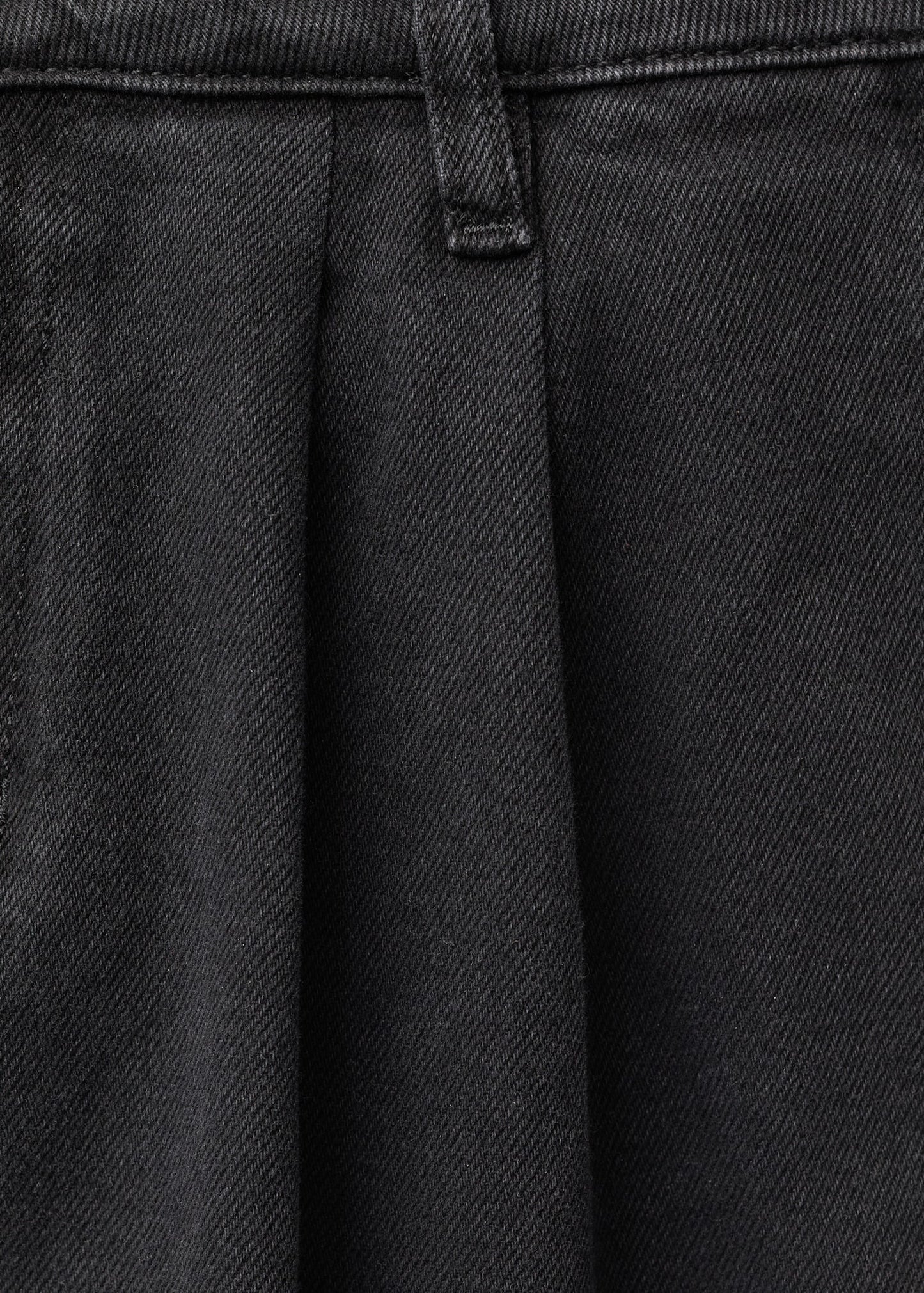 MANGO - Wideleg pleated jeans black denim - 12 - Woman