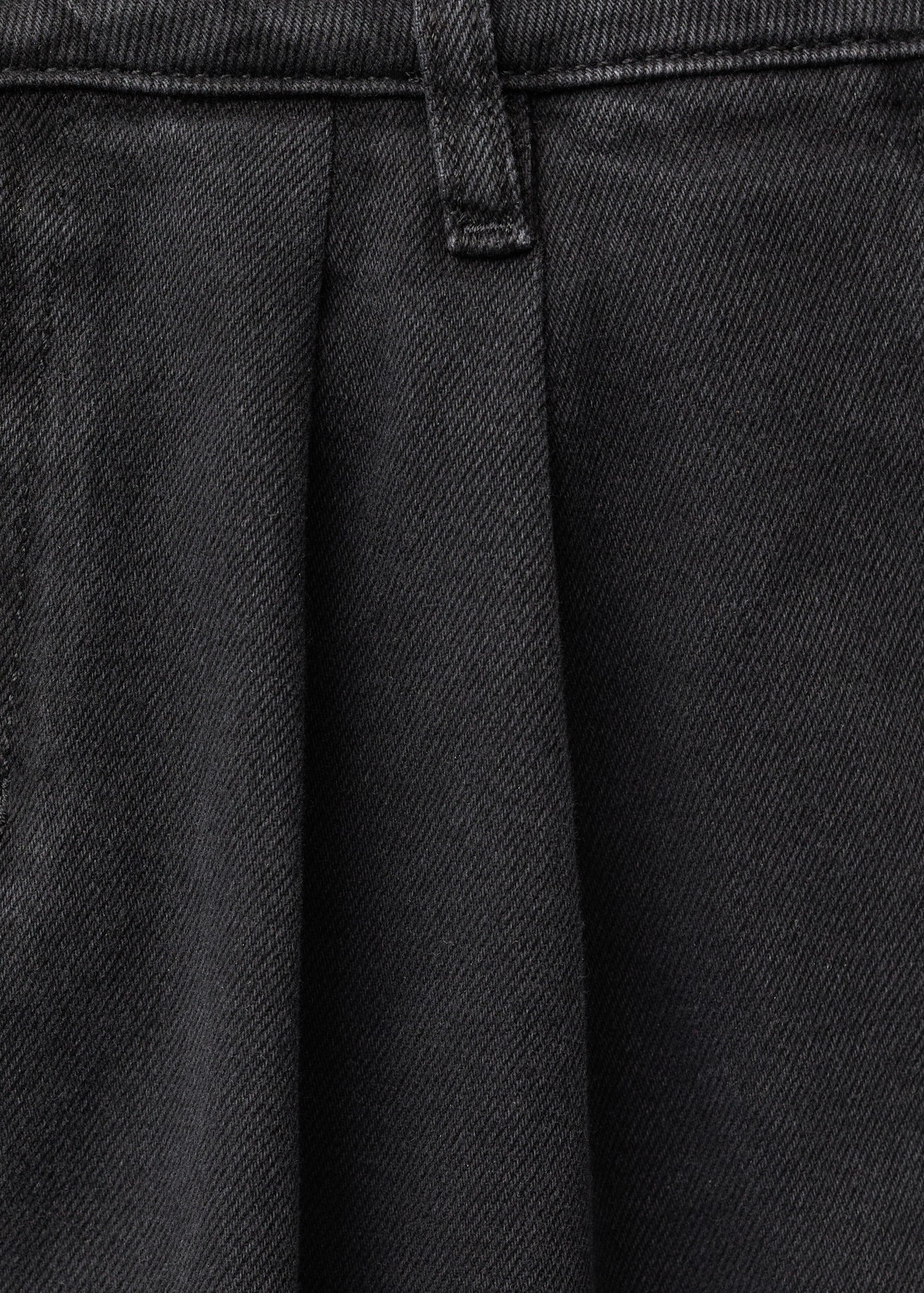 MANGO - Wideleg pleated jeans black denim - 12 - Woman